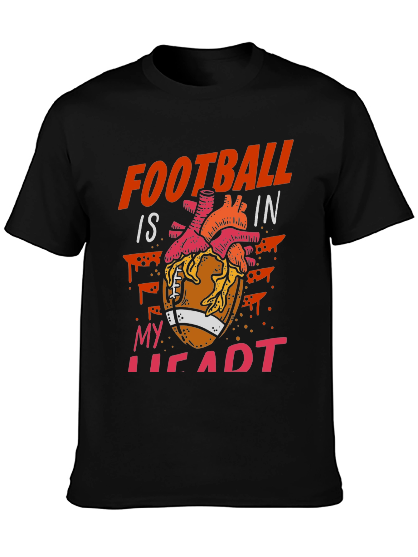 Black Football is in My Heart Graphic Tee view 3
