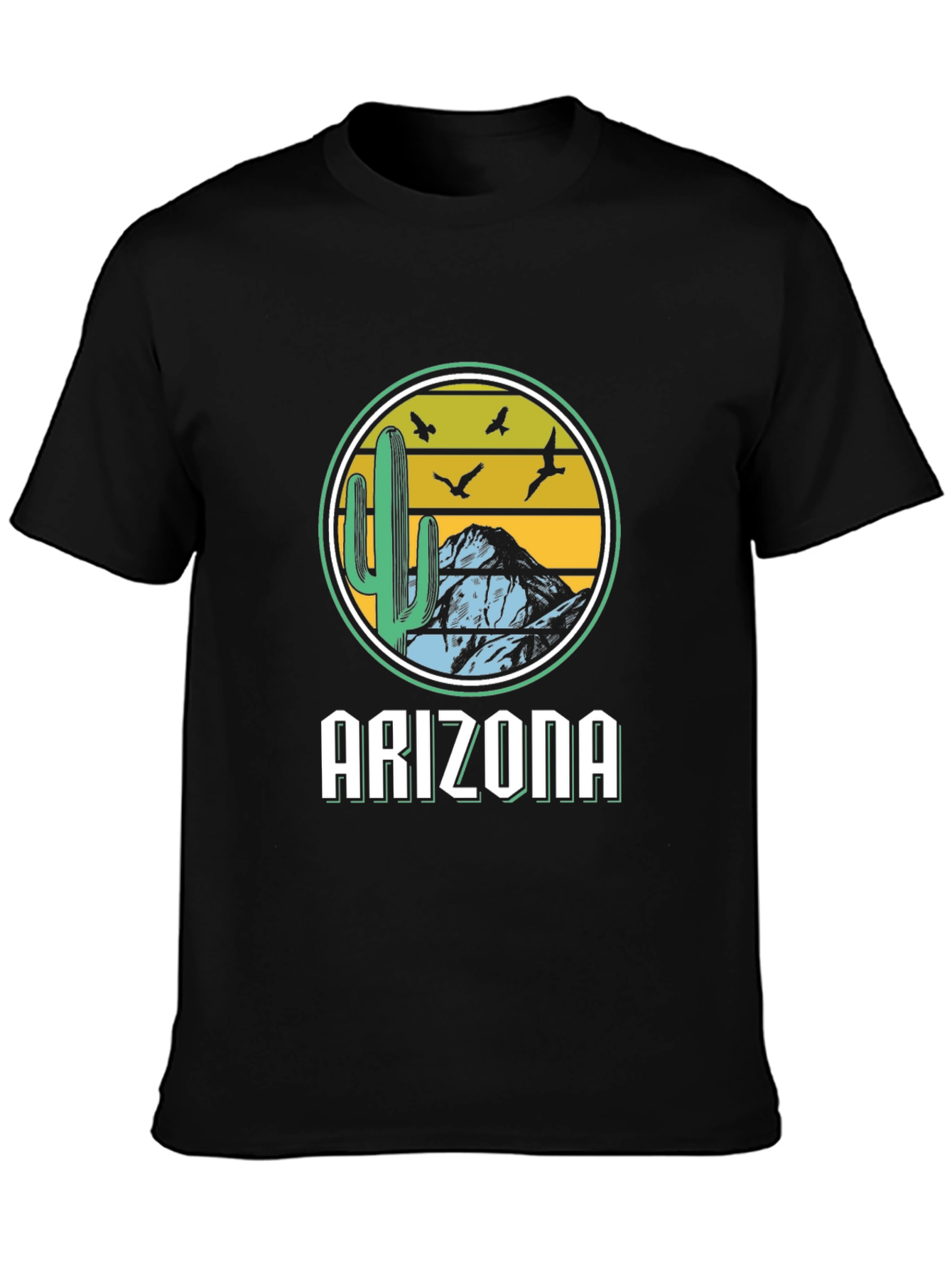 Black Arizona Desert Graphic Tee - Unisex Black T-Shirt view 3