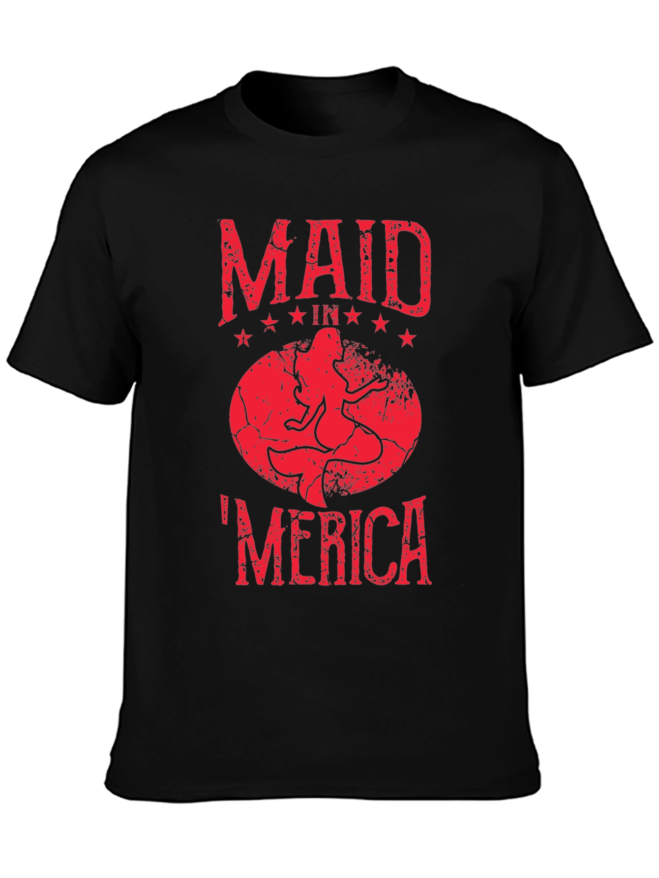 Black Maid in 'Merica T-Shirt - Patriotic Mermaid Tee view 3