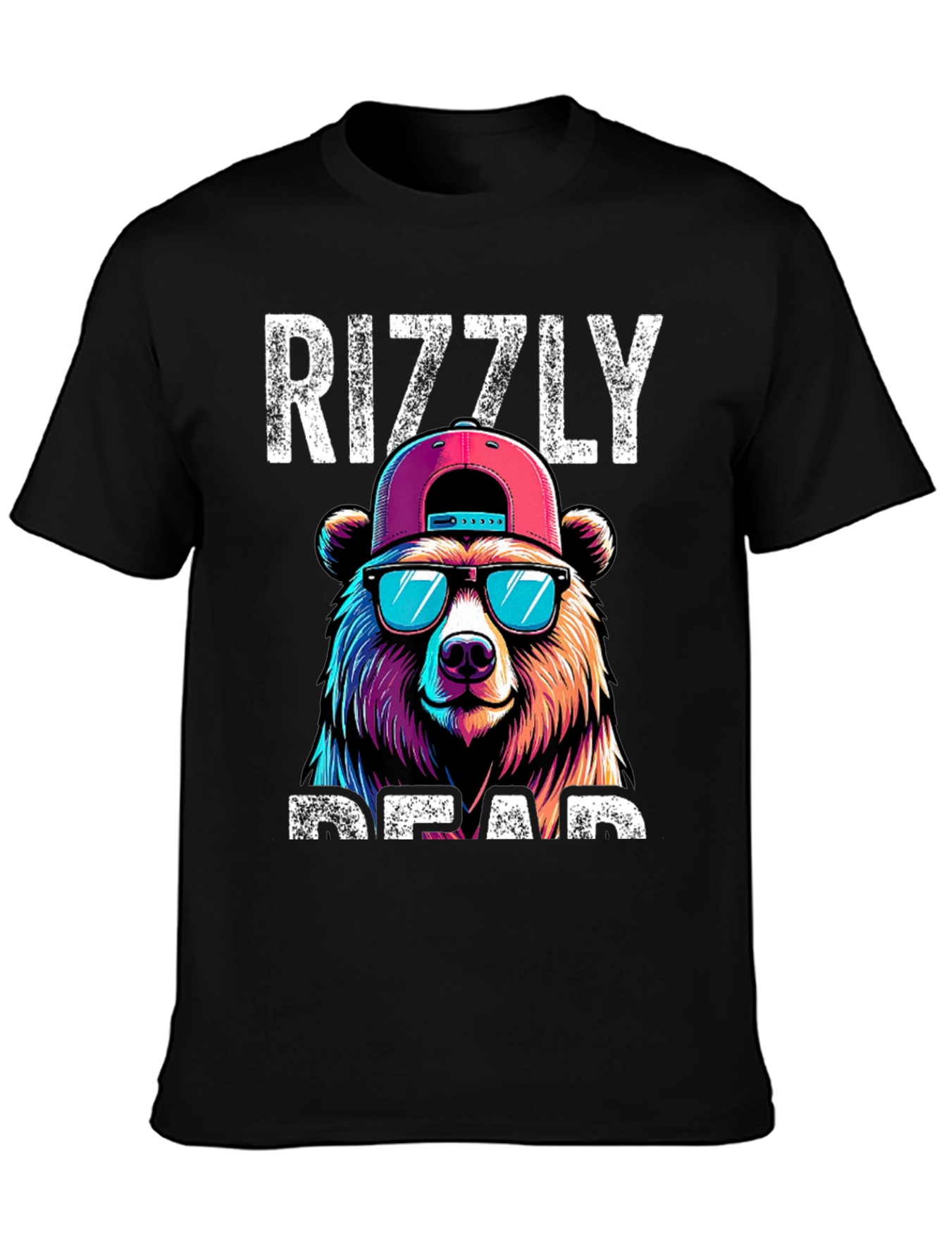Black Rizzly Bear T-Shirt - Cool Graphic Tee view 3