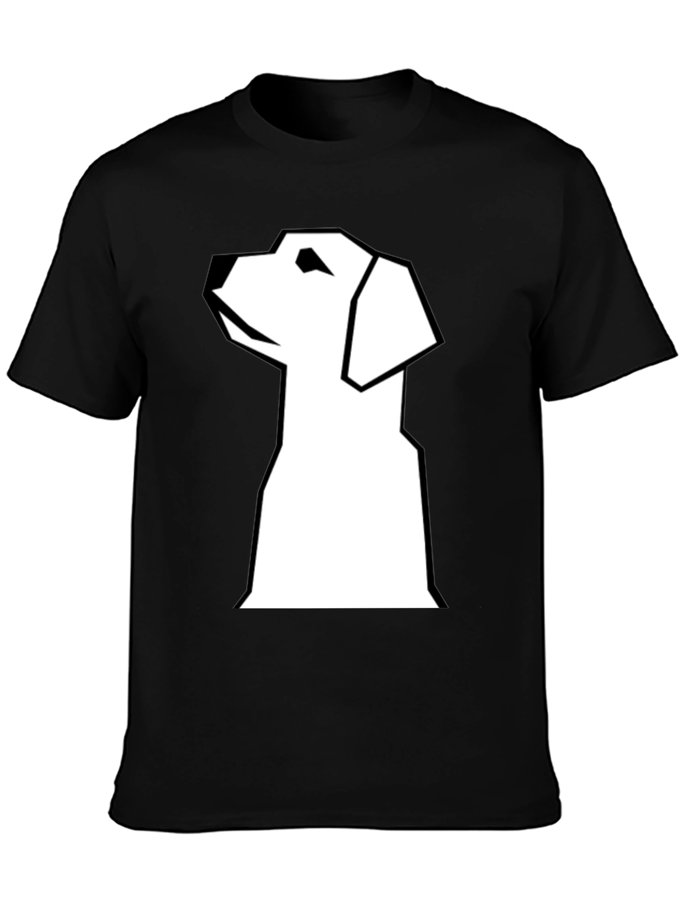 Black Geometric Dog Graphic Tee - Modern Style view 3