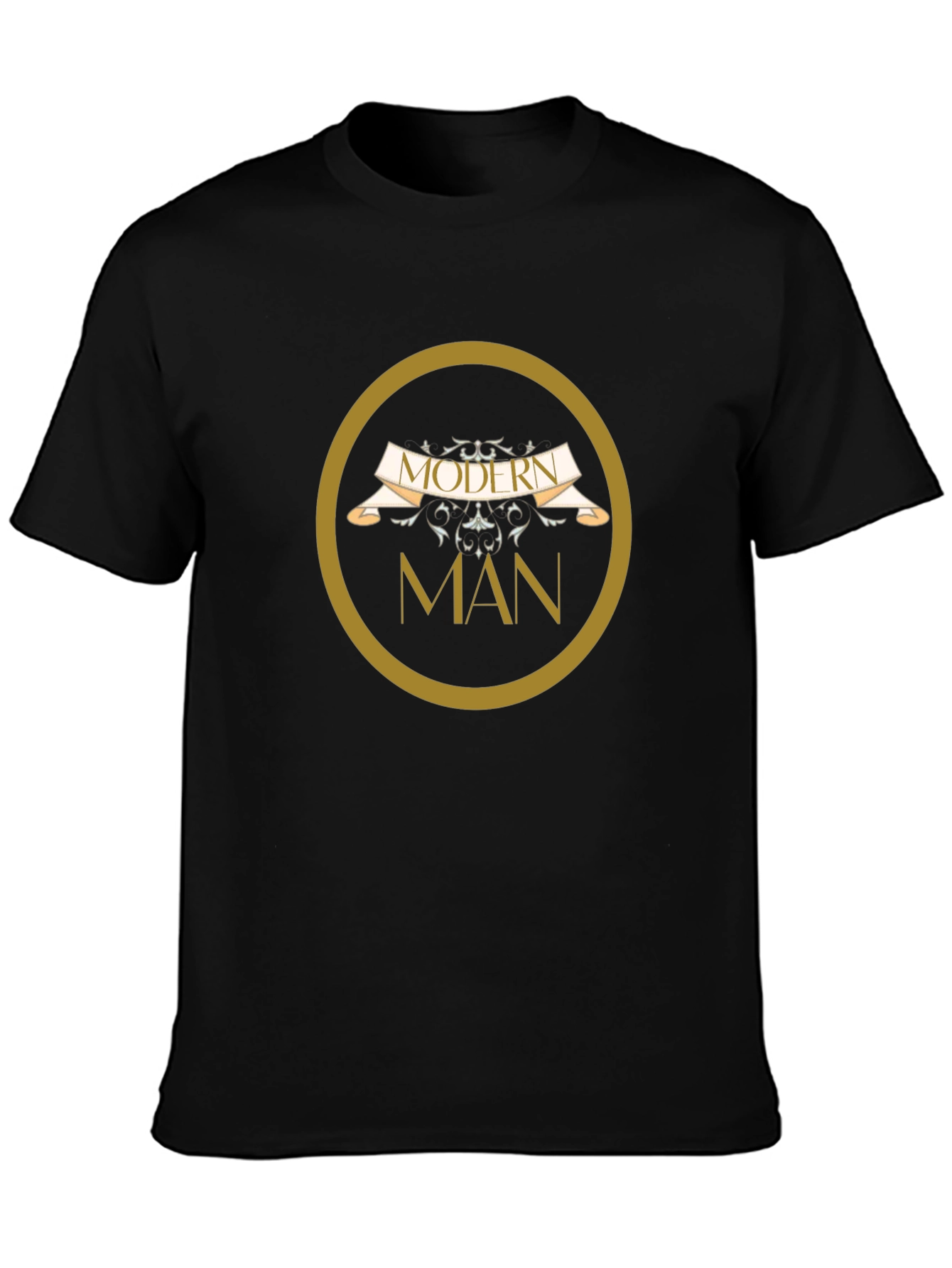 Black Modern Man T-Shirt - Black Graphic Tee view 3