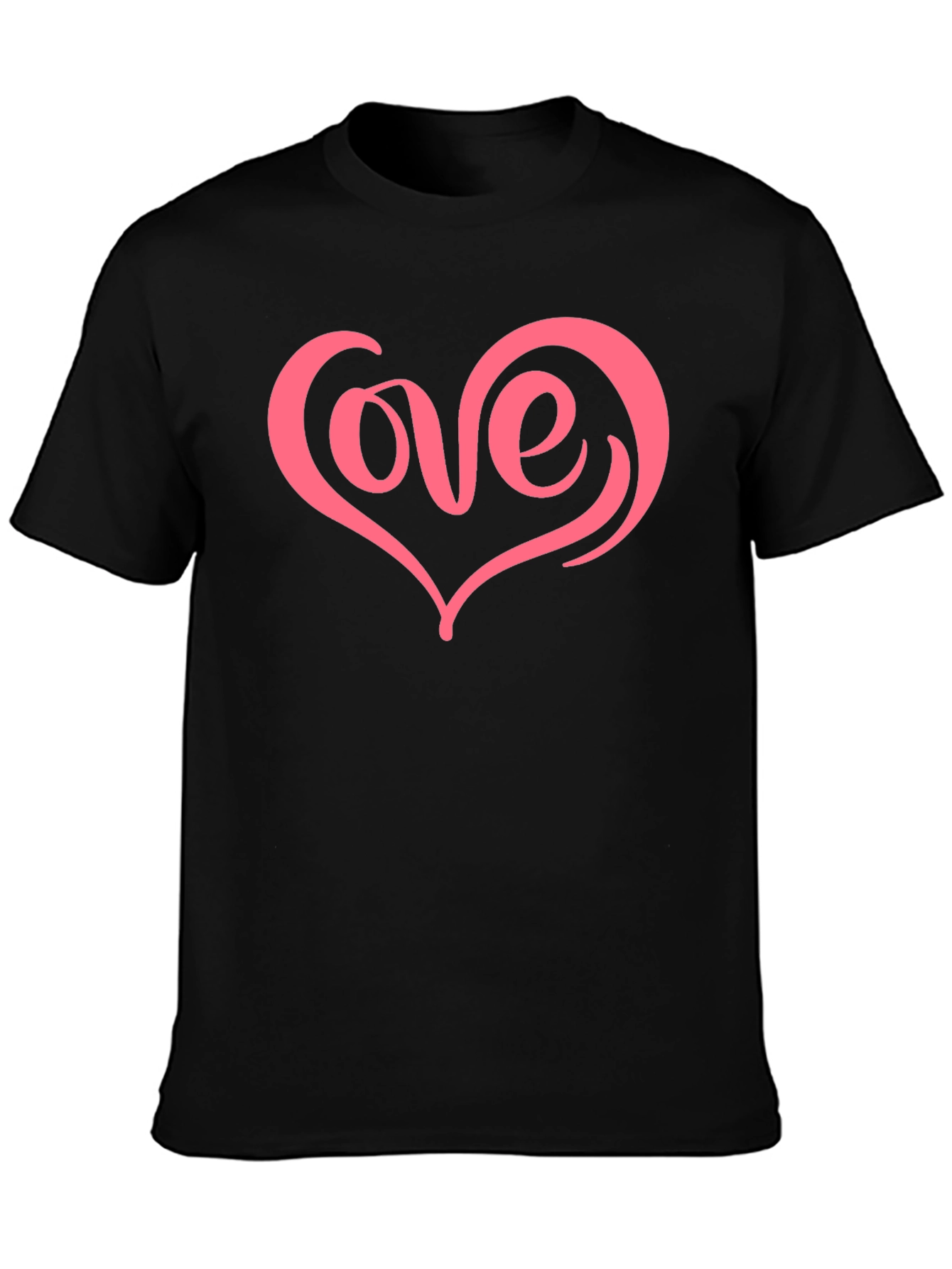 Black Love Heart Graphic Tee - Black view 3