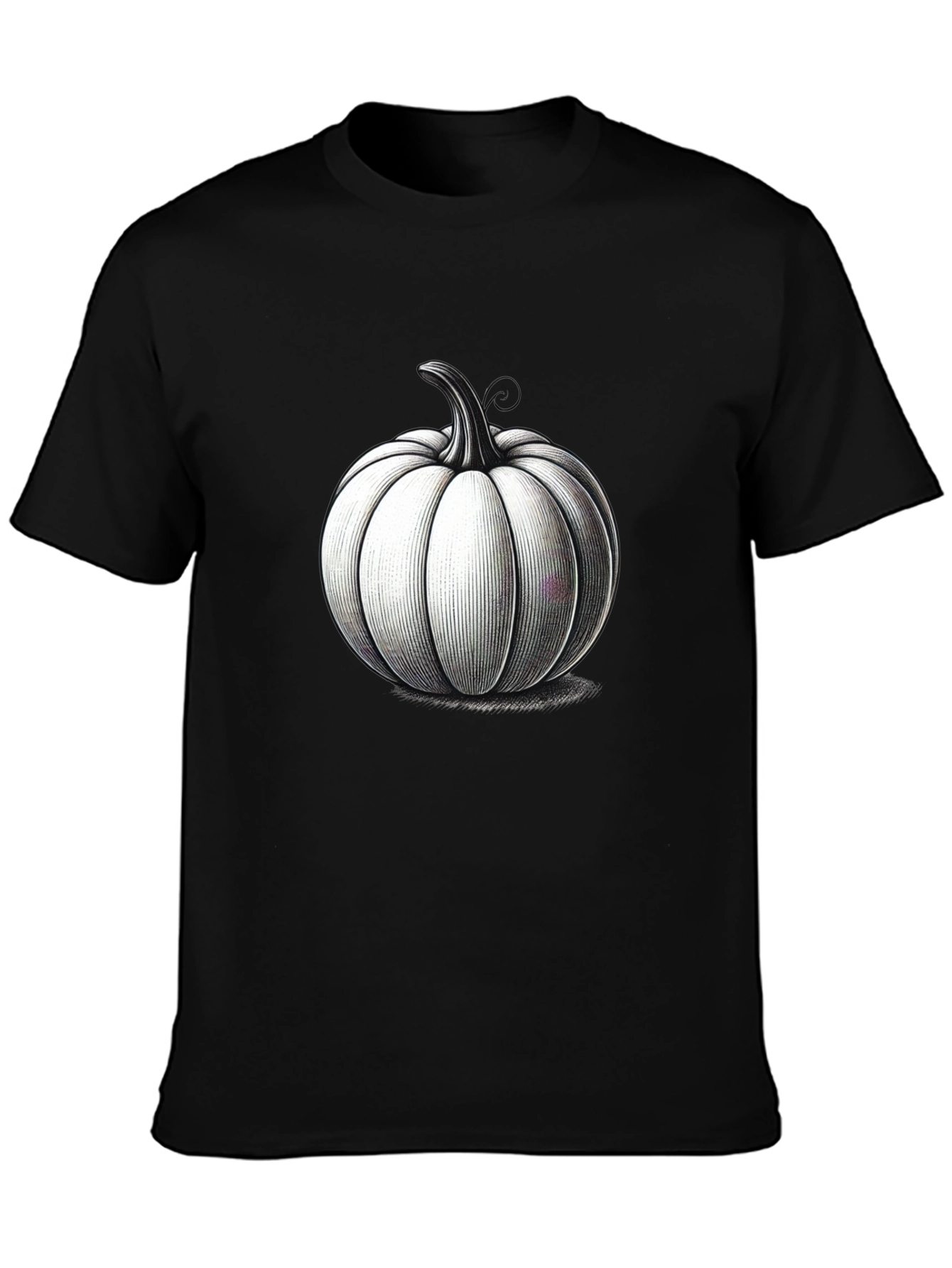 Black Black T-Shirt with Pumpkin Design view 3