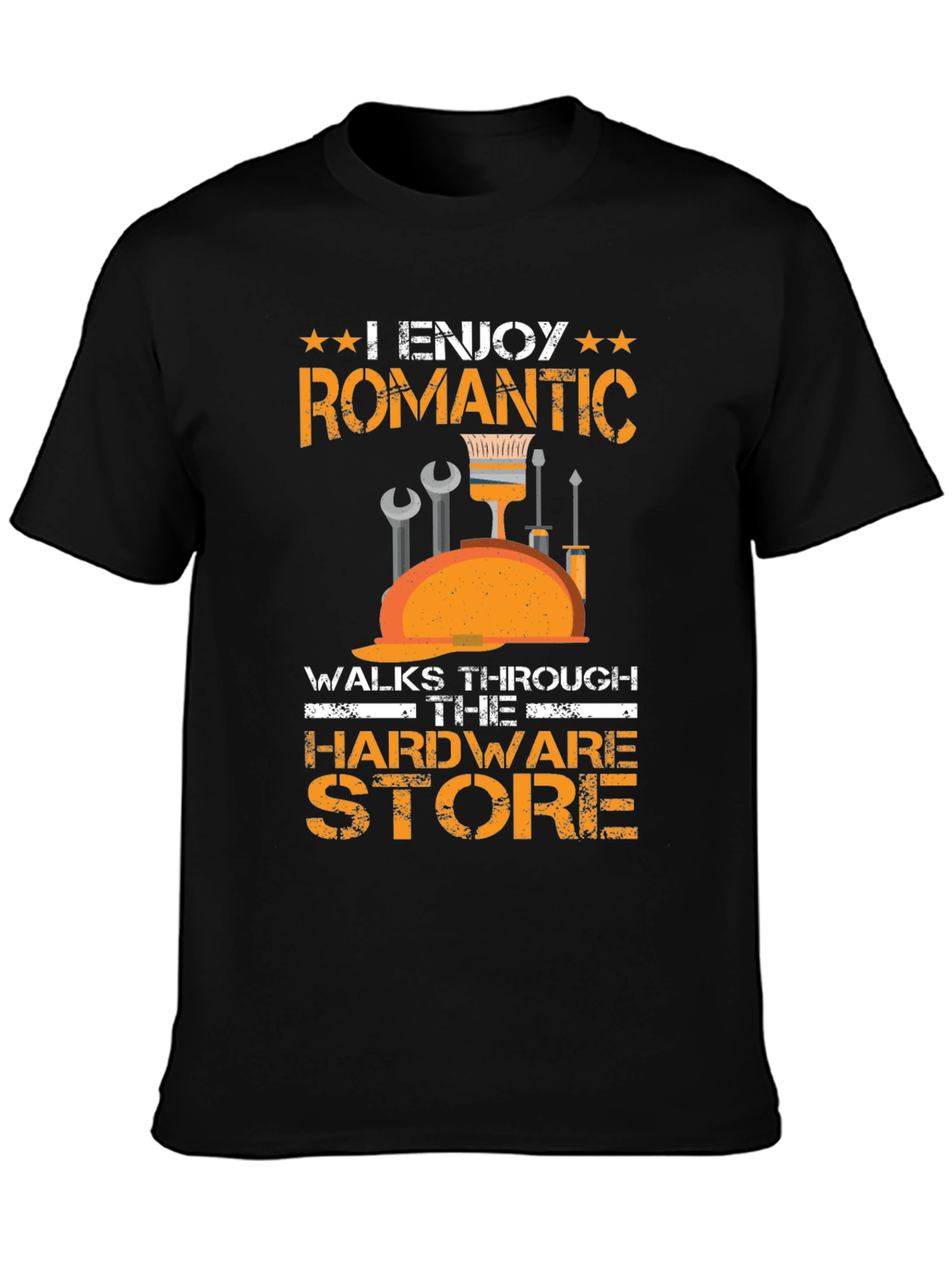 Black Romantic Hardware Store Walk T-Shirt view 3
