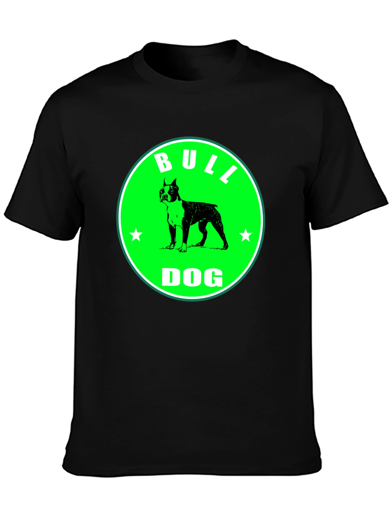 Black Bulldog Graphic Tee - Black Cotton T-Shirt view 3