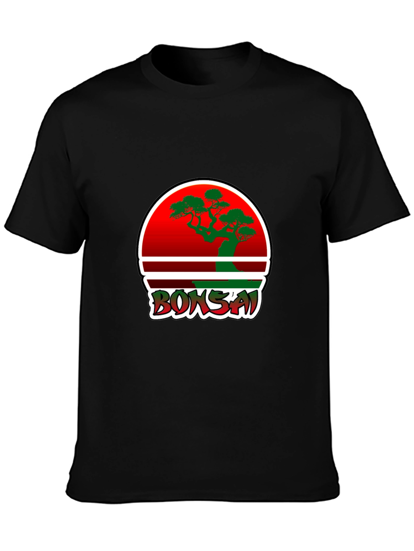 Bonsai Graphic Tee - Red Circle Bonsai Design - 3
