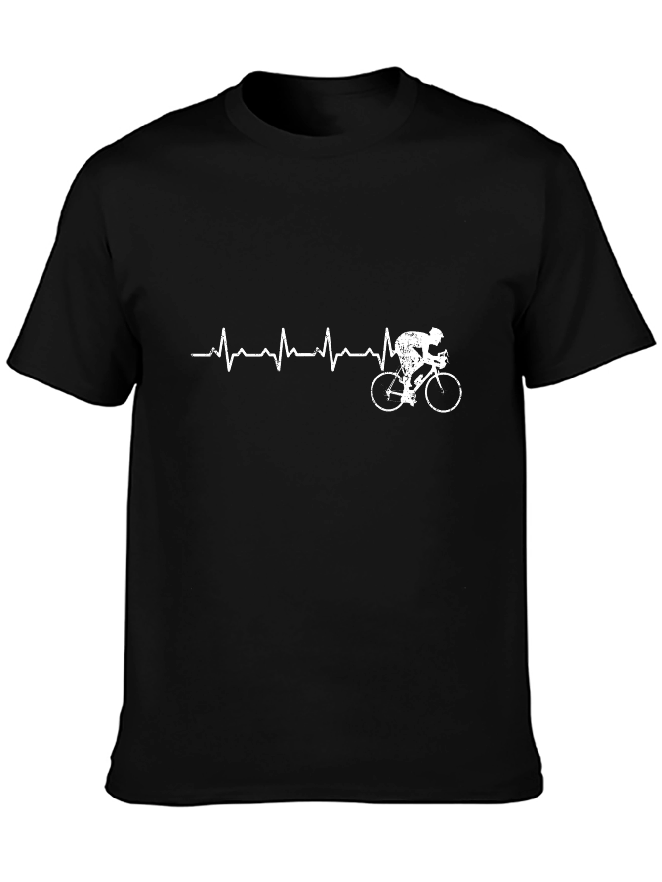 Black Cycling Heartbeat T-Shirt - Ride Your Passion view 3