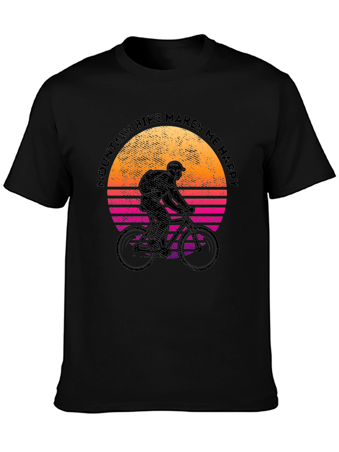 Black Mountain Bike Makes Me Happy Graphic Tee view 3