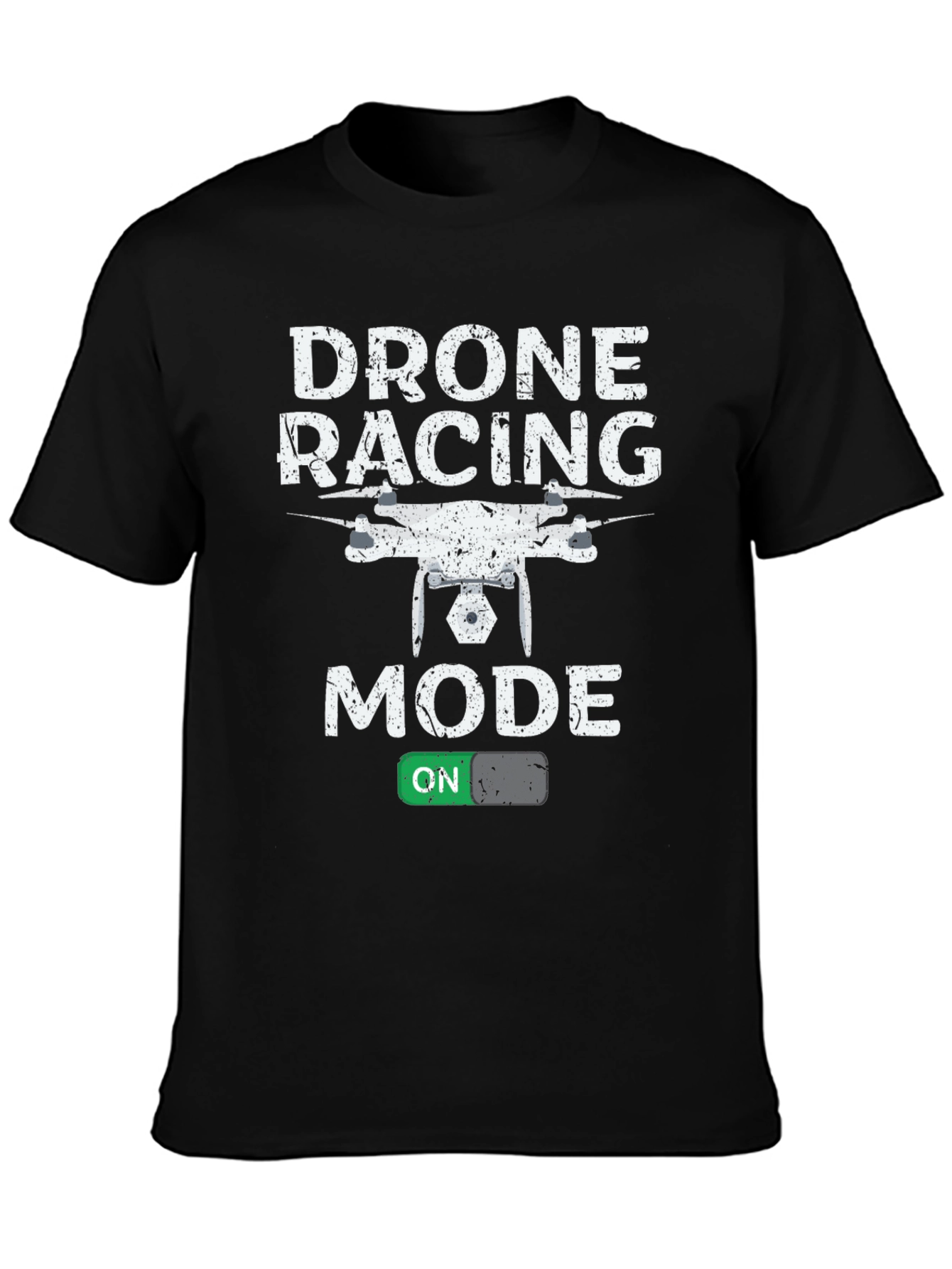 Black Drone Racing Mode T-Shirt view 3