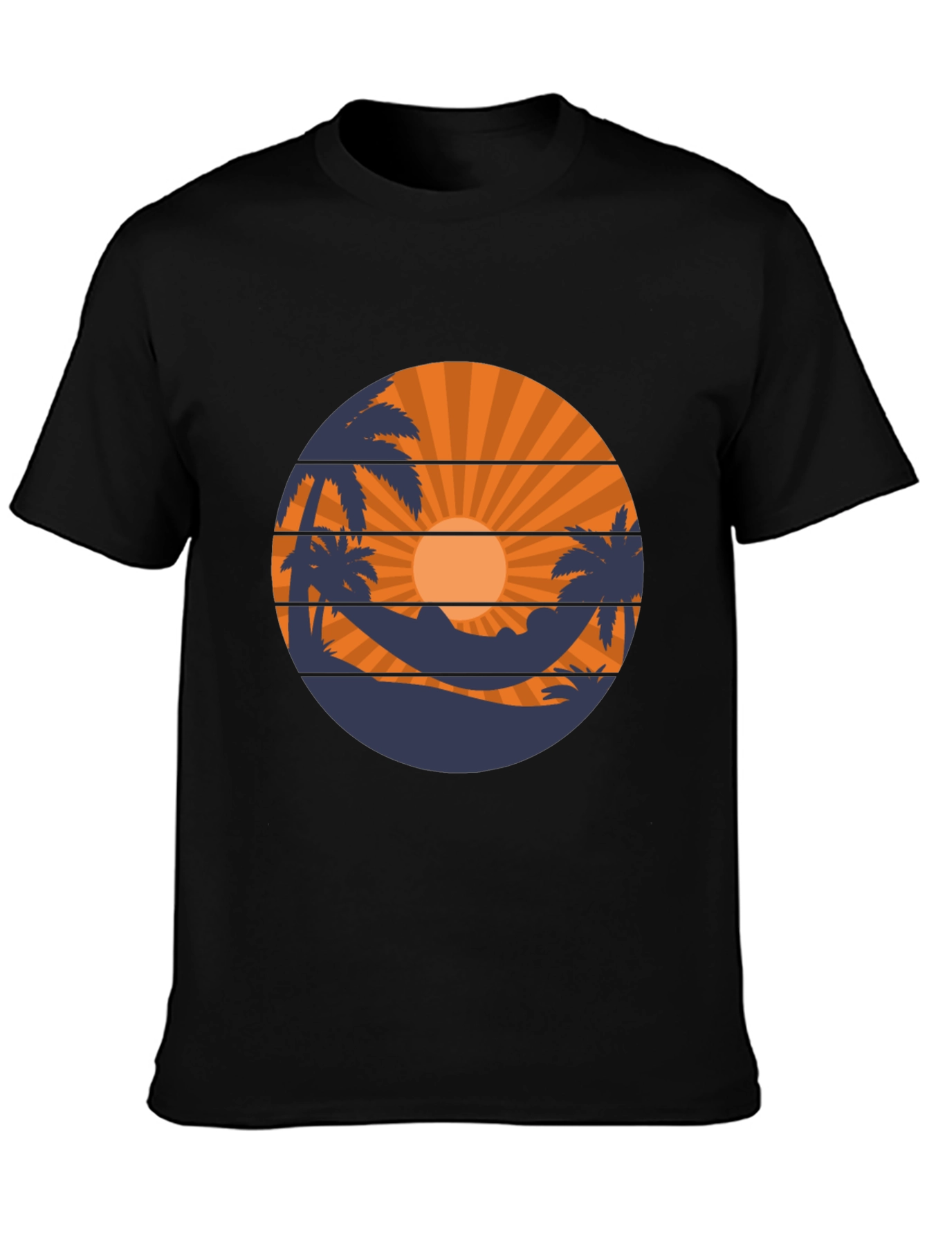 Black Tropical Sunset Graphic Tee - Island Vibes view 3