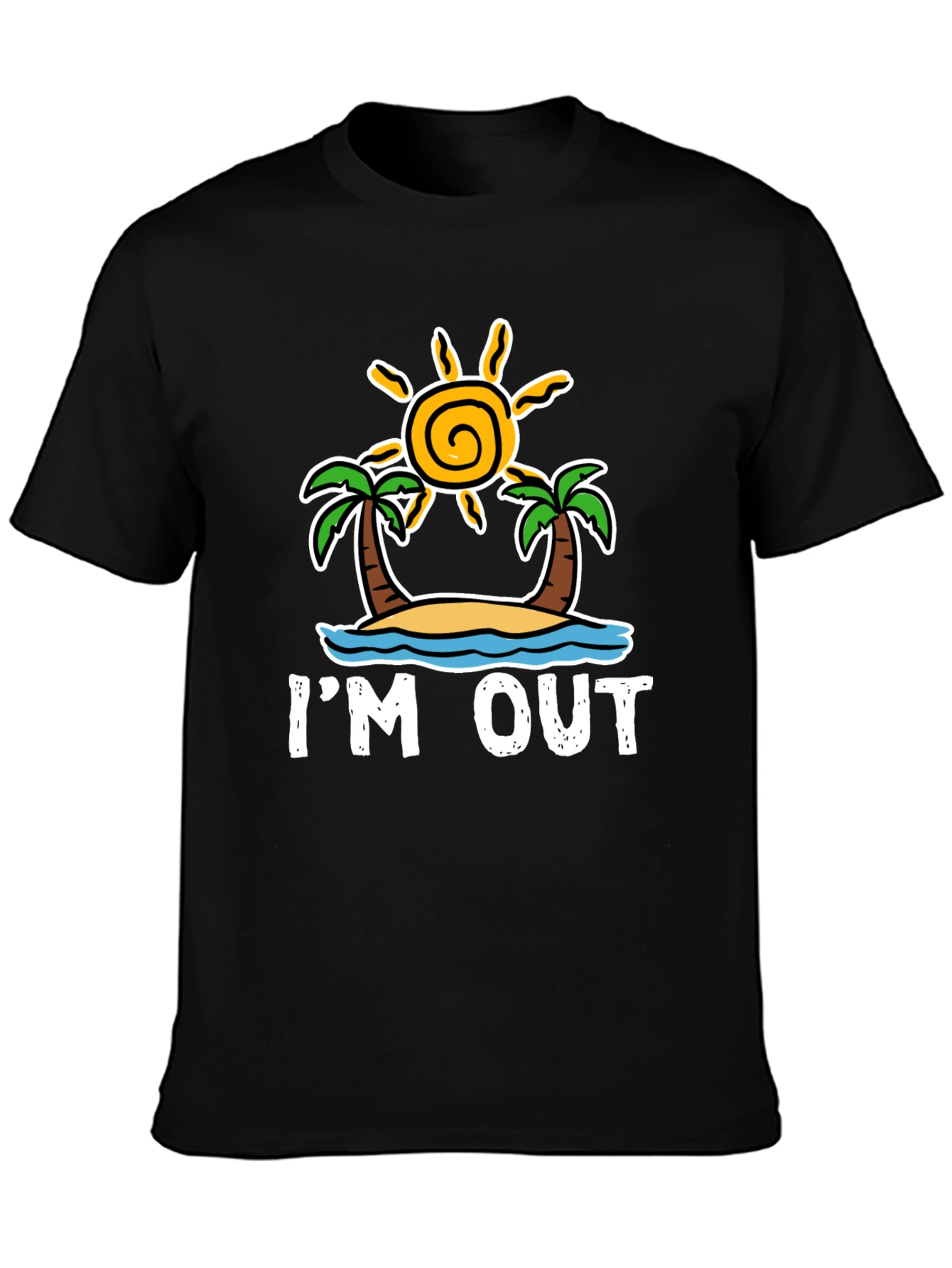 Black I'm Out T-Shirt: Beach Island Getaway Tee view 3