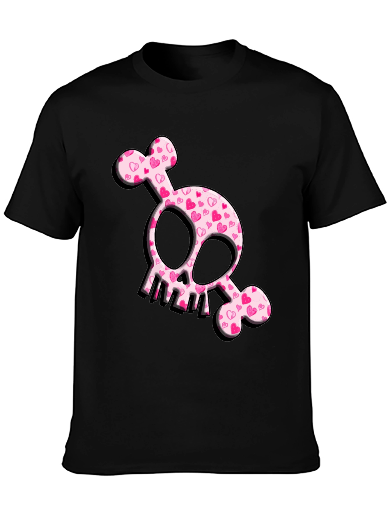 Black Heart Skull T-Shirt - Cute & Edgy Design view 3