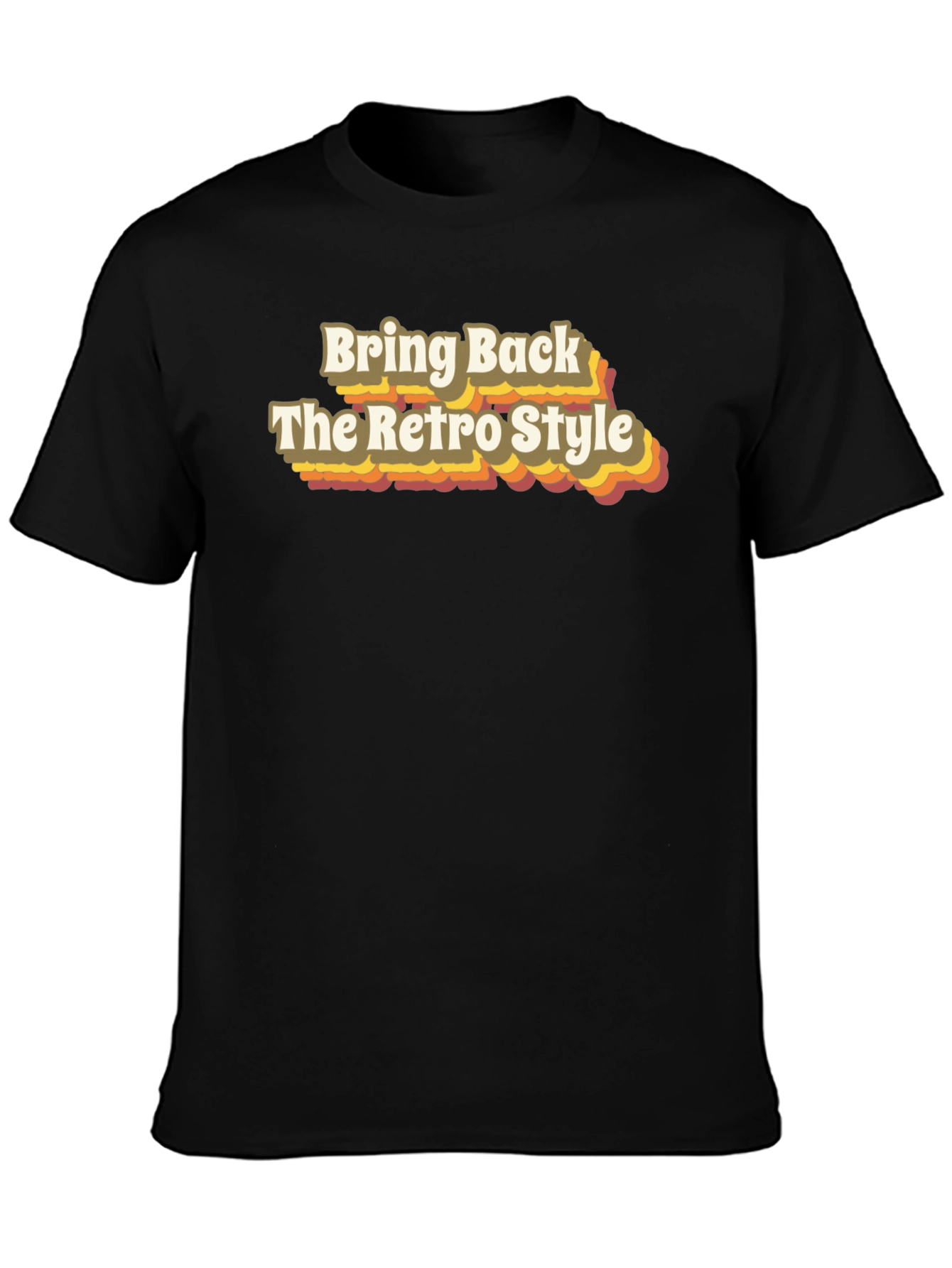 Black Retro Style Graphic T-Shirt view 3