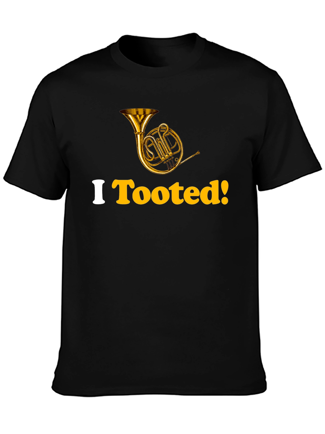 Black I Tooted Horn Funny Musician T-Shirt view 3