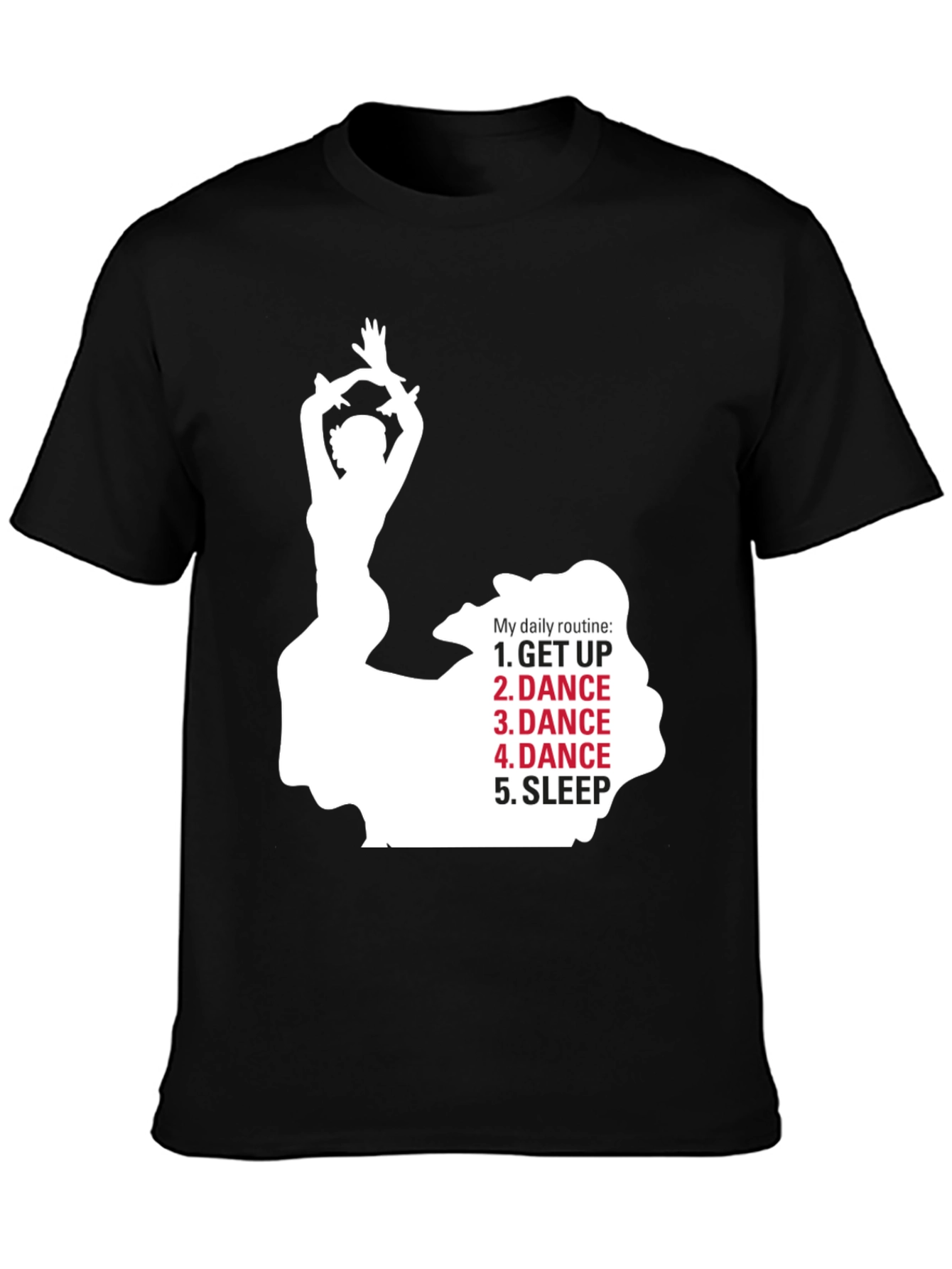 Black Dance Daily Routine T-Shirt - Dancer's Life view 3