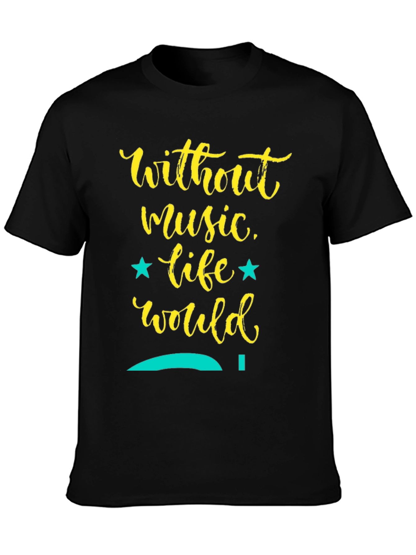 Black Music Lover T-Shirt: Without Music, Life Would... view 3