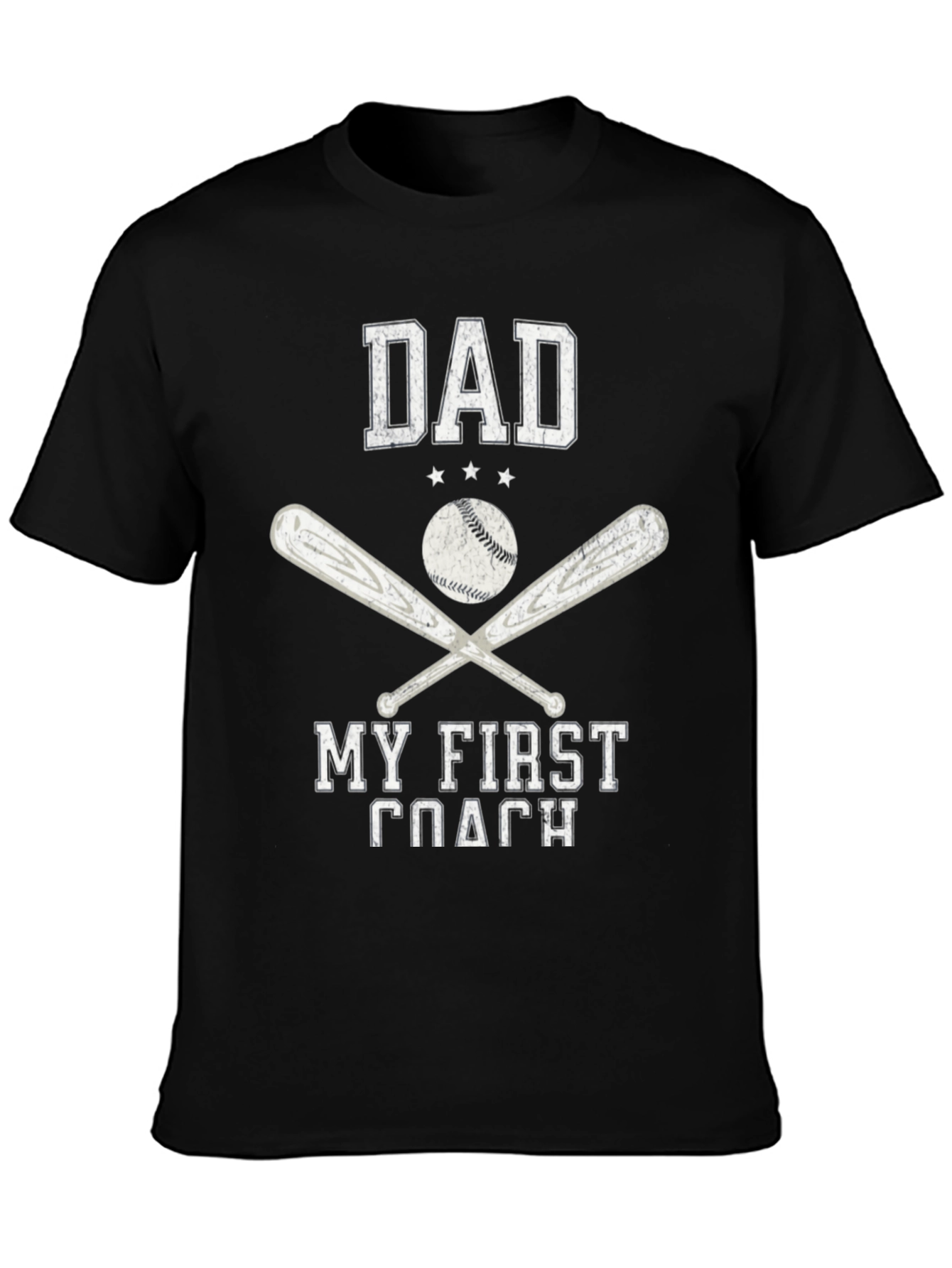 Black Dad My First Coach Baseball T-Shirt view 3
