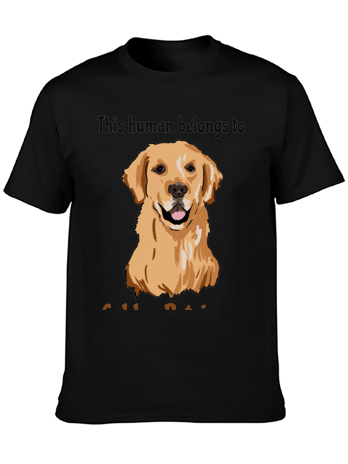 Black Golden Retriever Dog Lover T-Shirt view 3