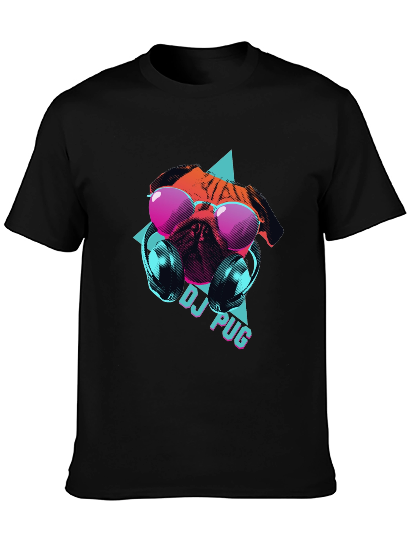 Black DJ Pug Graphic Tee - Cool Canine Style view 3