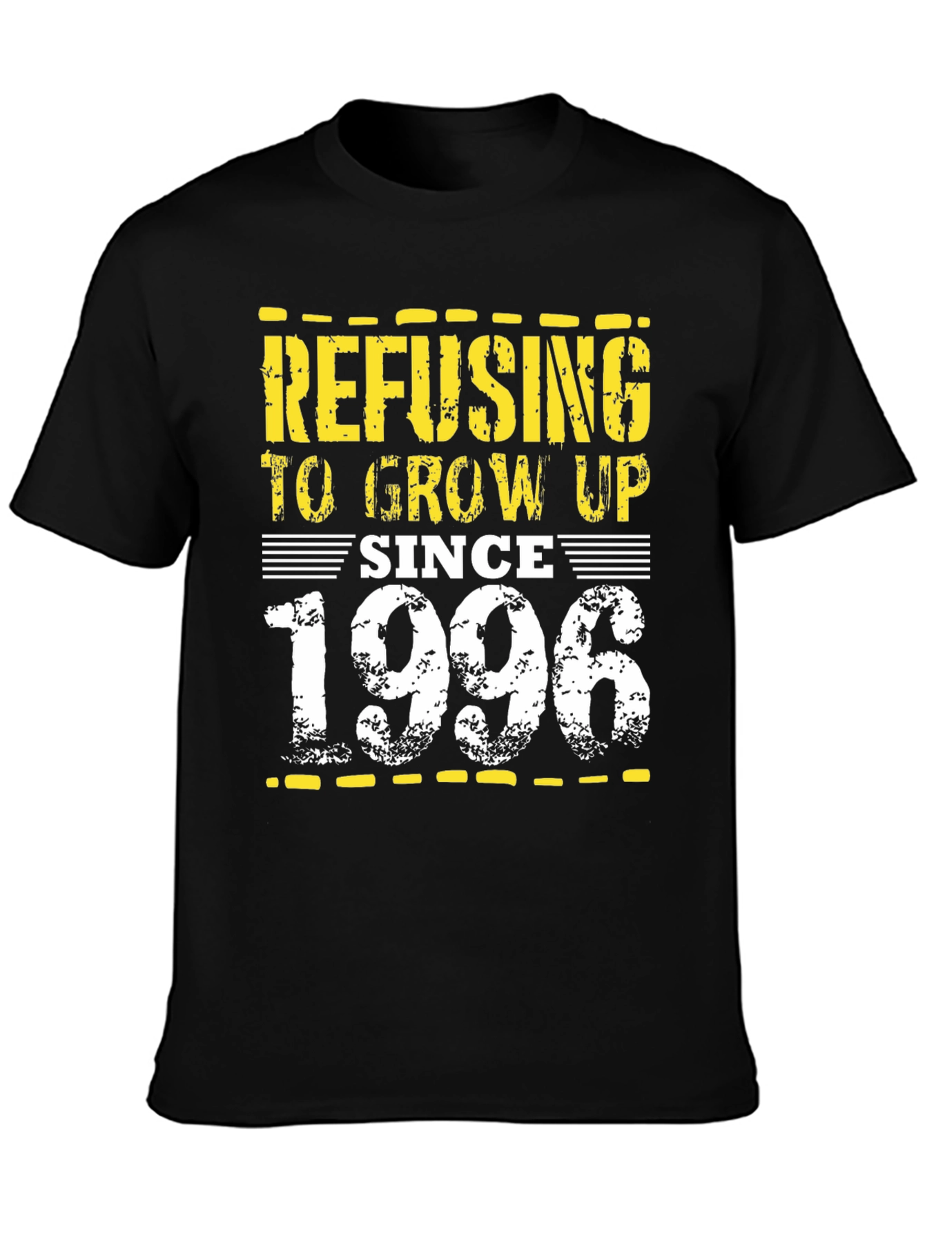 Black Refusing to Grow Up Since 1996 Black T-Shirt view 3