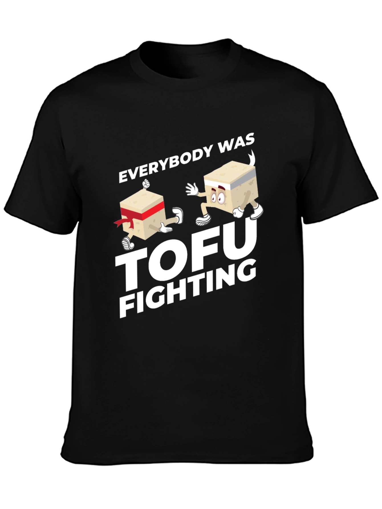 Black Everybody Was Tofu Fighting Graphic Tee view 3