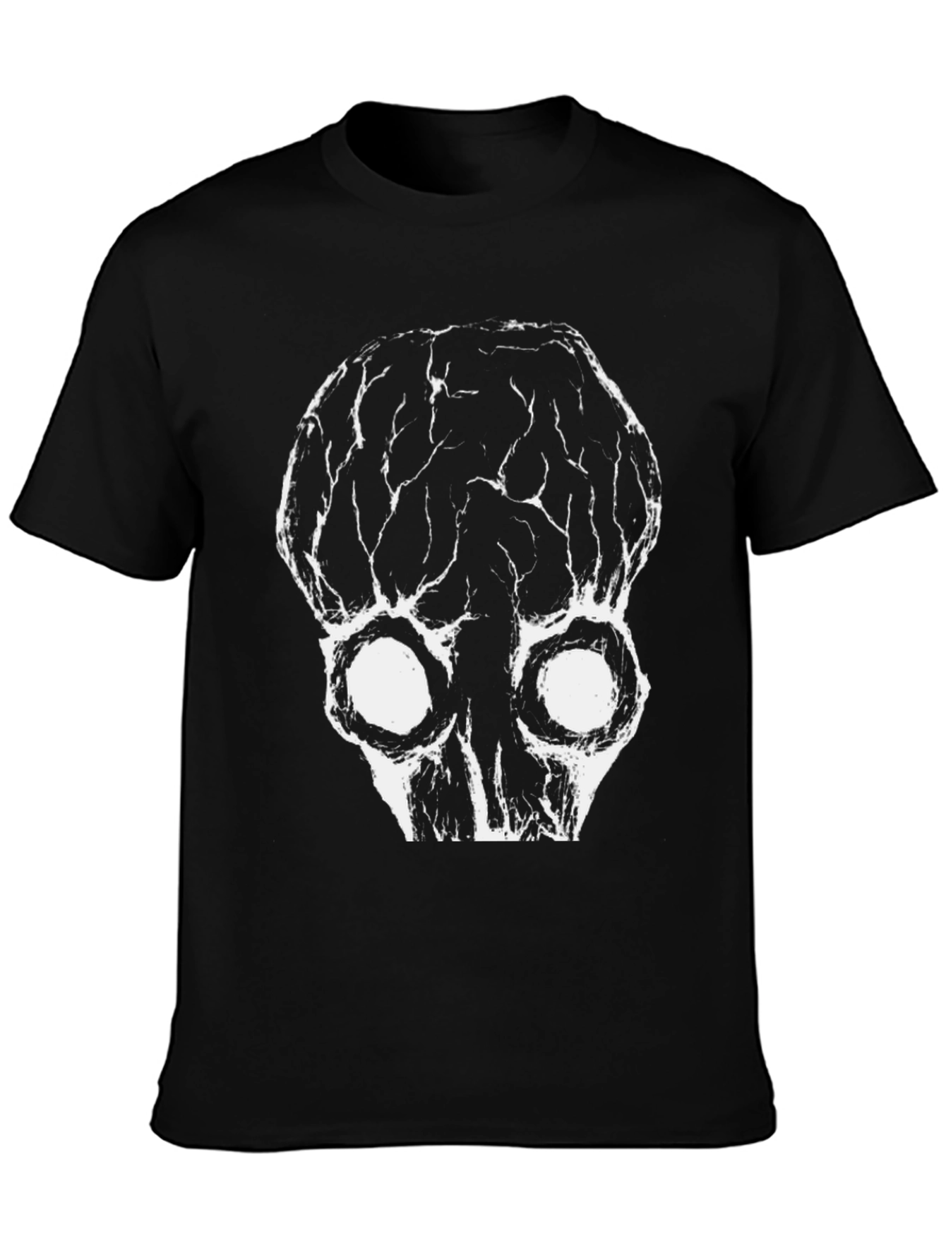Black Skull Graphic Print Black Tee view 3