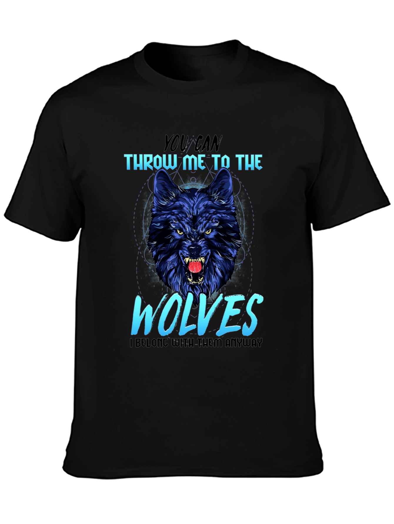 Black Wolf Graphic T-Shirt: Throw Me to The Wolves view 3