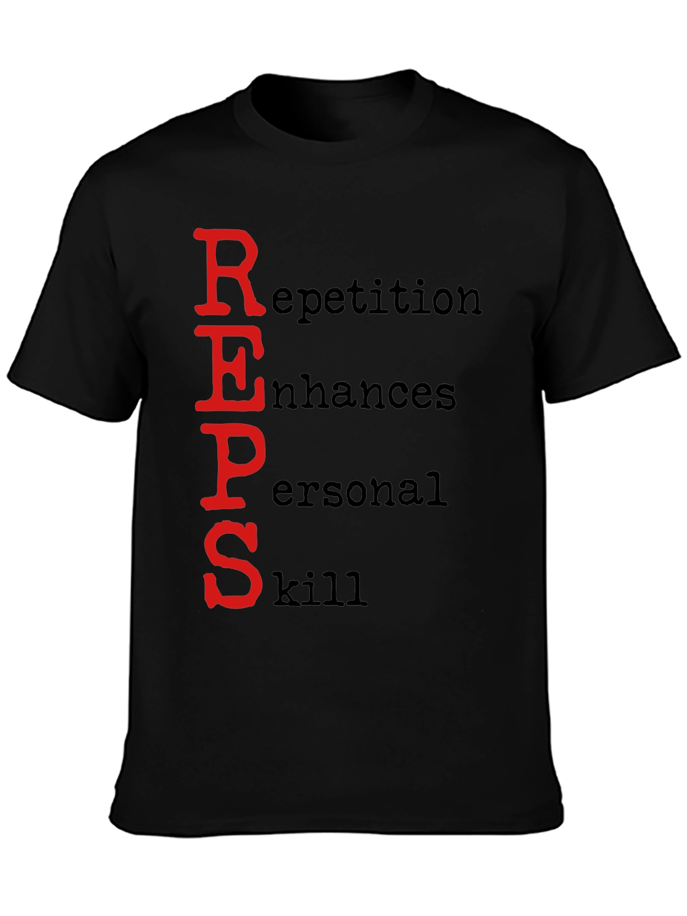 Black REPS Motivational Black T-Shirt view 3