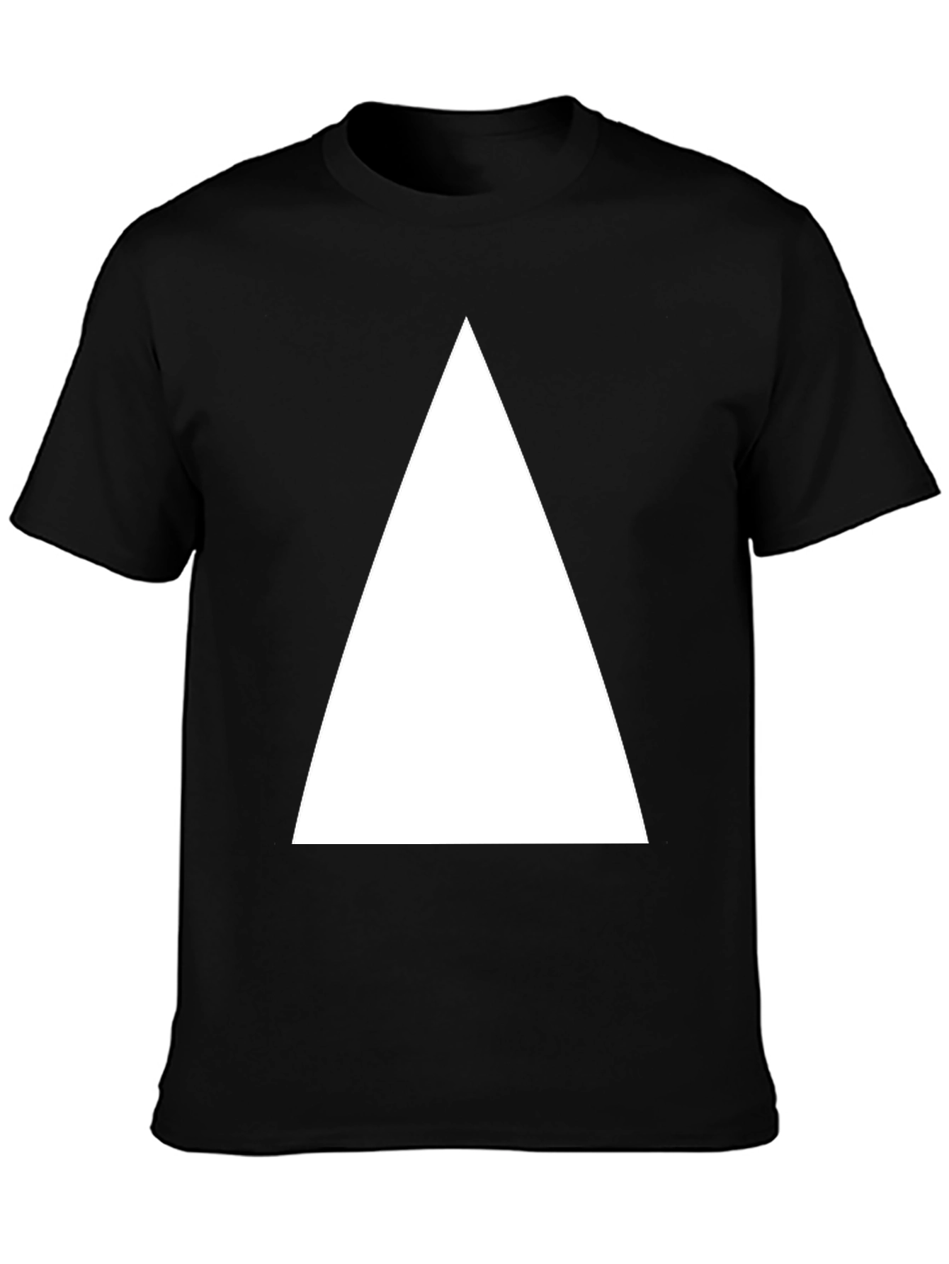 Black Black T-Shirt with White Triangle view 3