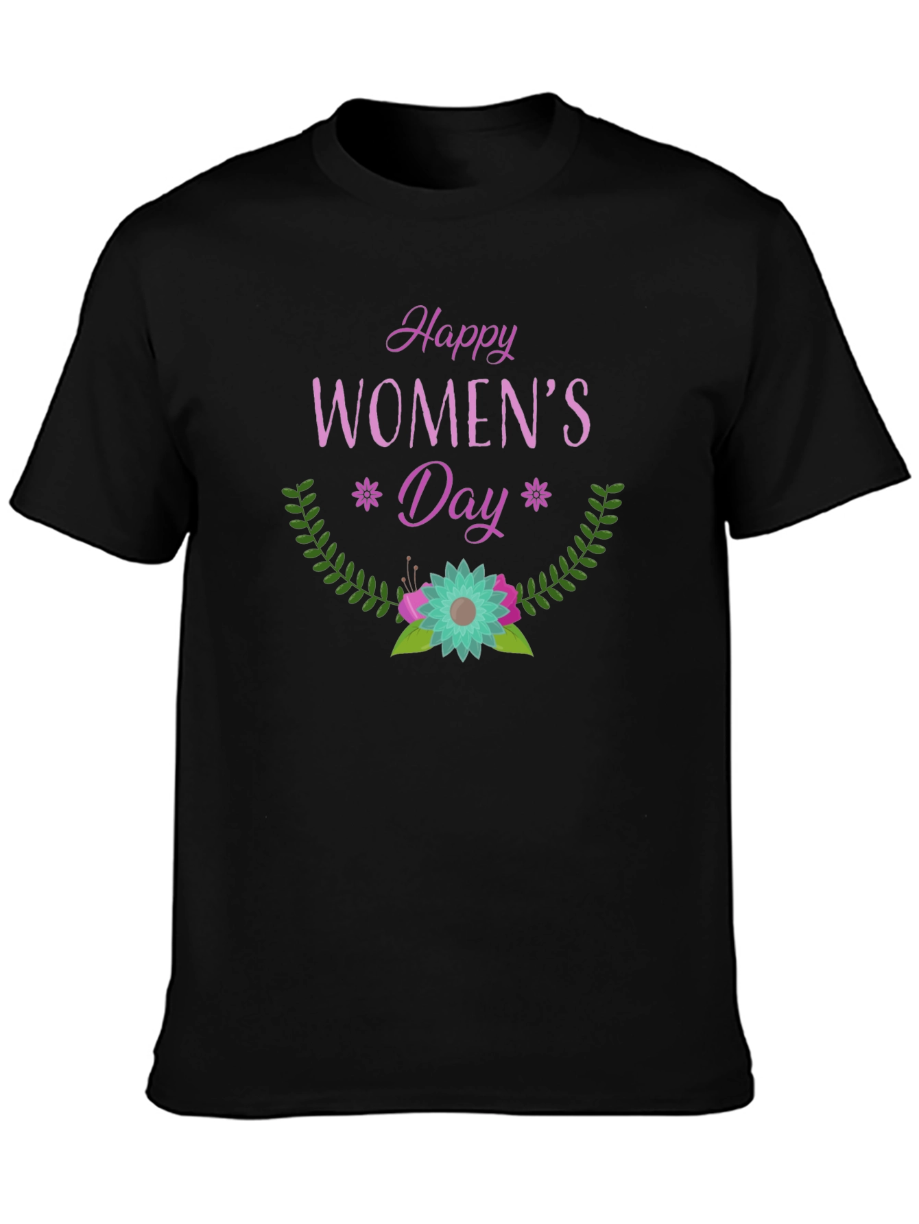 Black Happy Women's Day Graphic Tee view 3