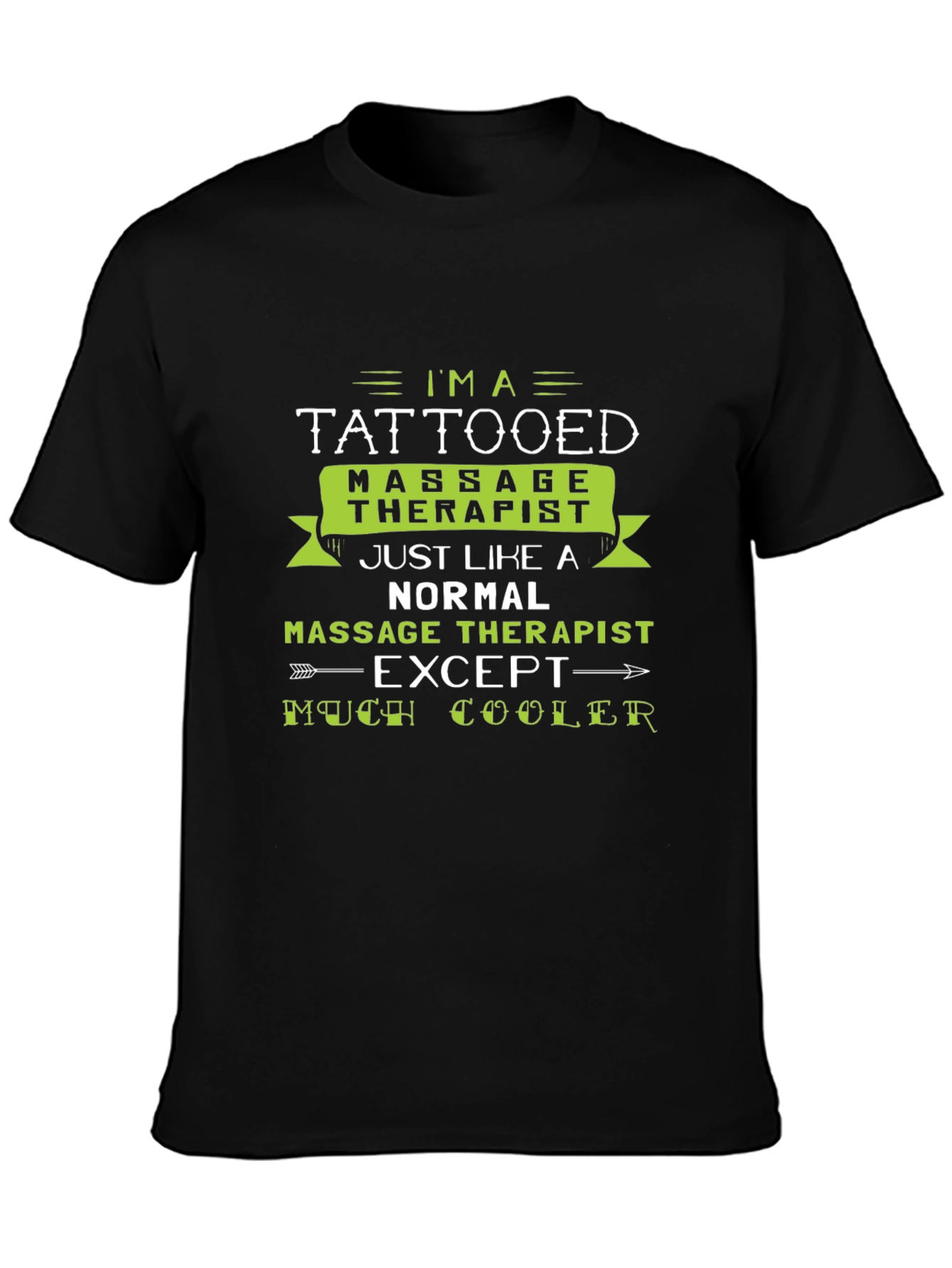Black Tattooed Massage Therapist Graphic Tee - Cool & Unique view 3