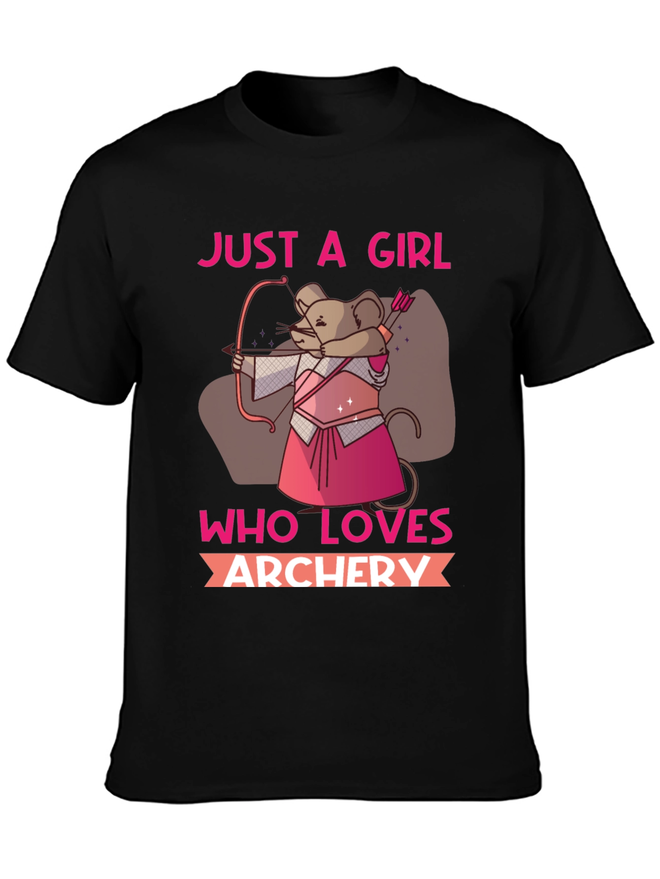 Black Archery Loving Girl T-Shirt view 3