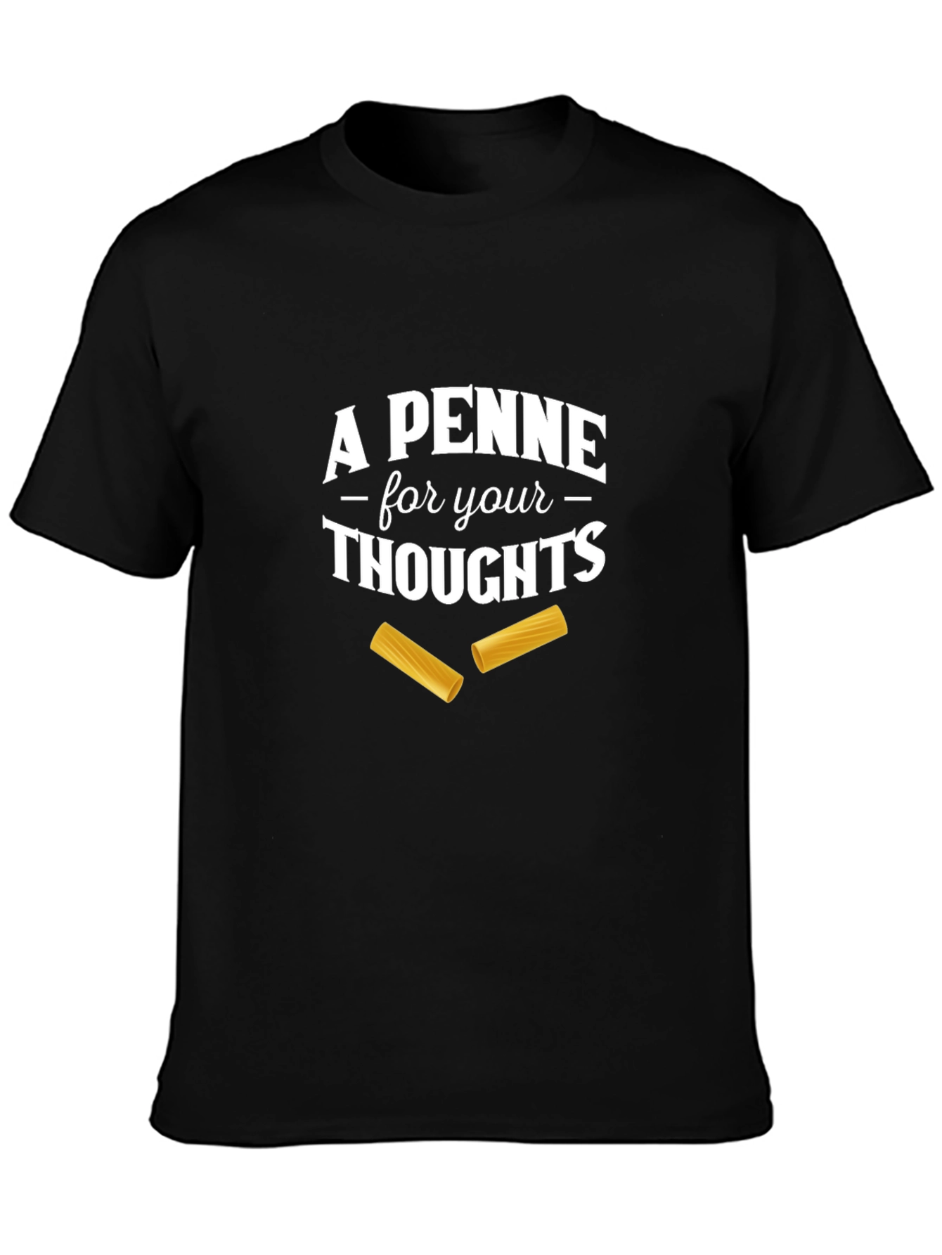Black A Penne For Your Thoughts T-Shirt view 3