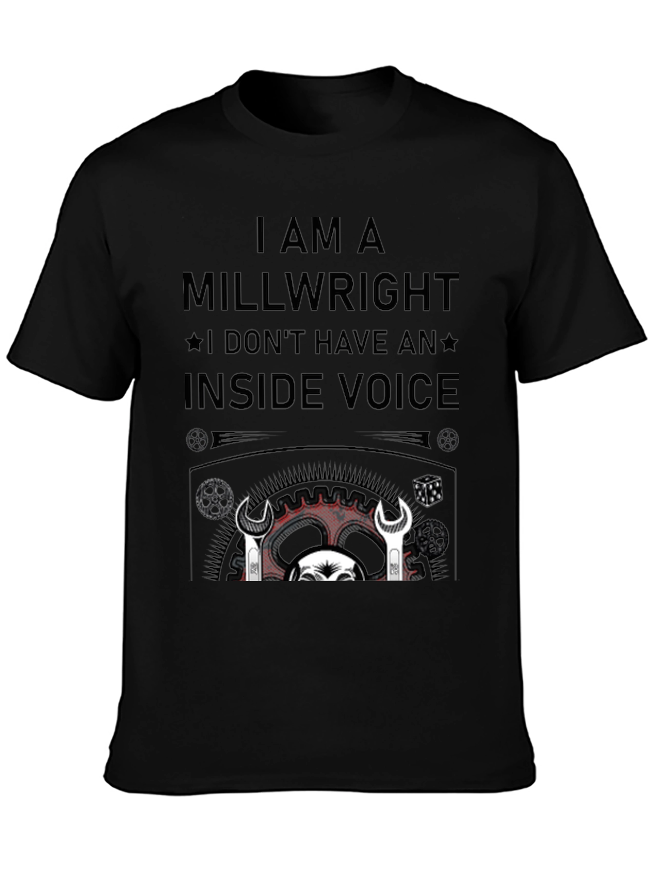 Black Millwright I Don't Have an Inside Voice Black T-Shirt view 3