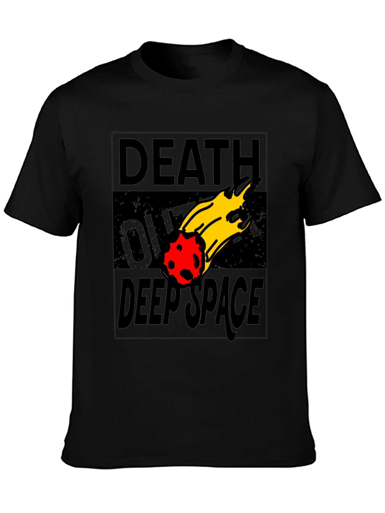 Black Death Over Deep Space Graphic Tee - Black Cotton view 3