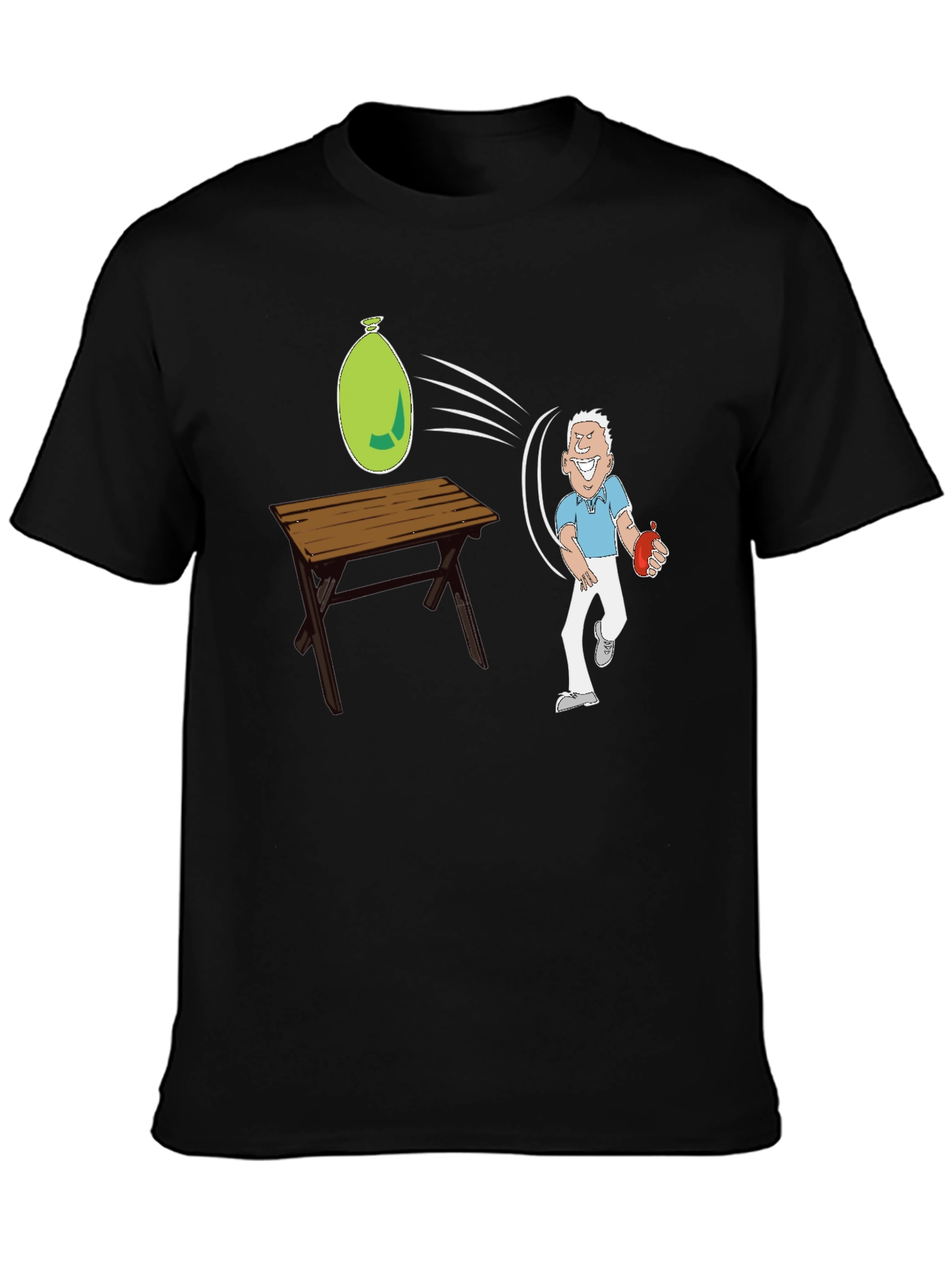 Black Funny Water Balloon T-Shirt view 3