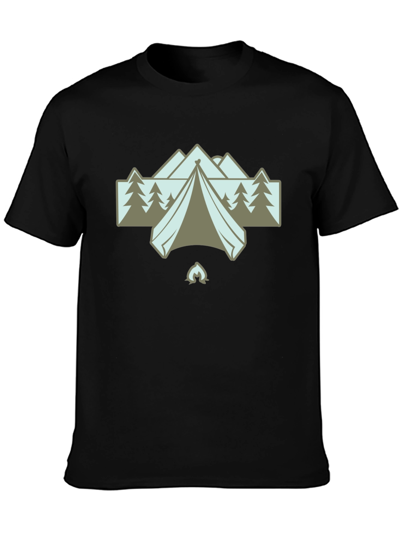 Black Camping Adventure T-Shirt - Outdoors Graphic Tee view 3