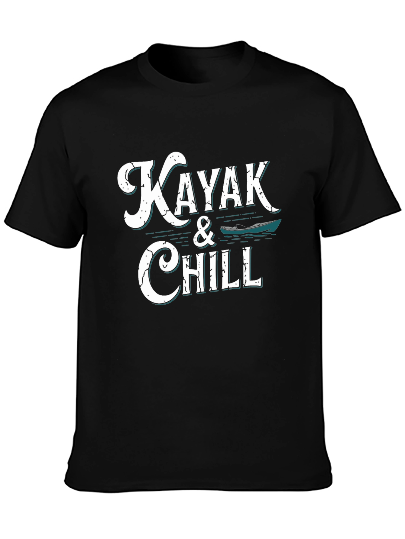 Black Kayaking Chill T-Shirt - Men's Black Tee view 3