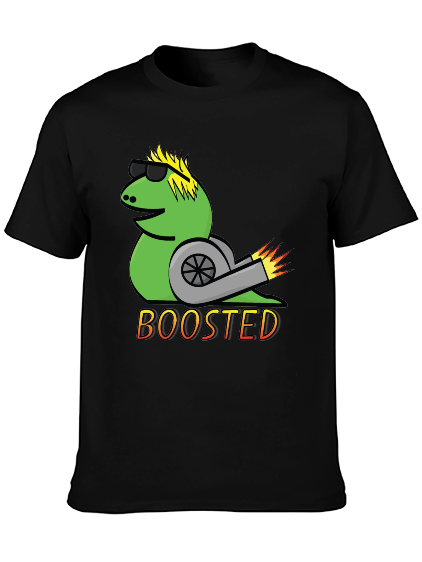 Black Boosted Snail T-Shirt - Cool Car Enthusiast Tee view 3