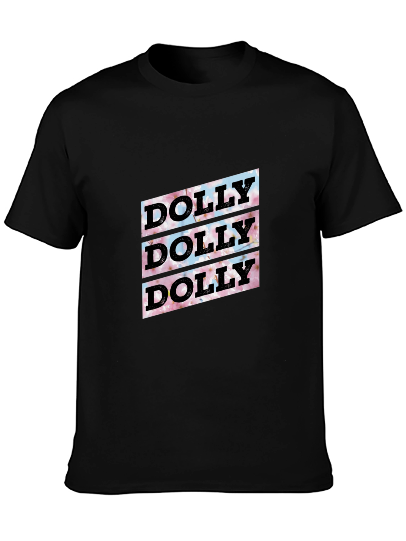 Black Dolly Floral Graphic Tee - Soft Black Cotton T-Shirt view 3