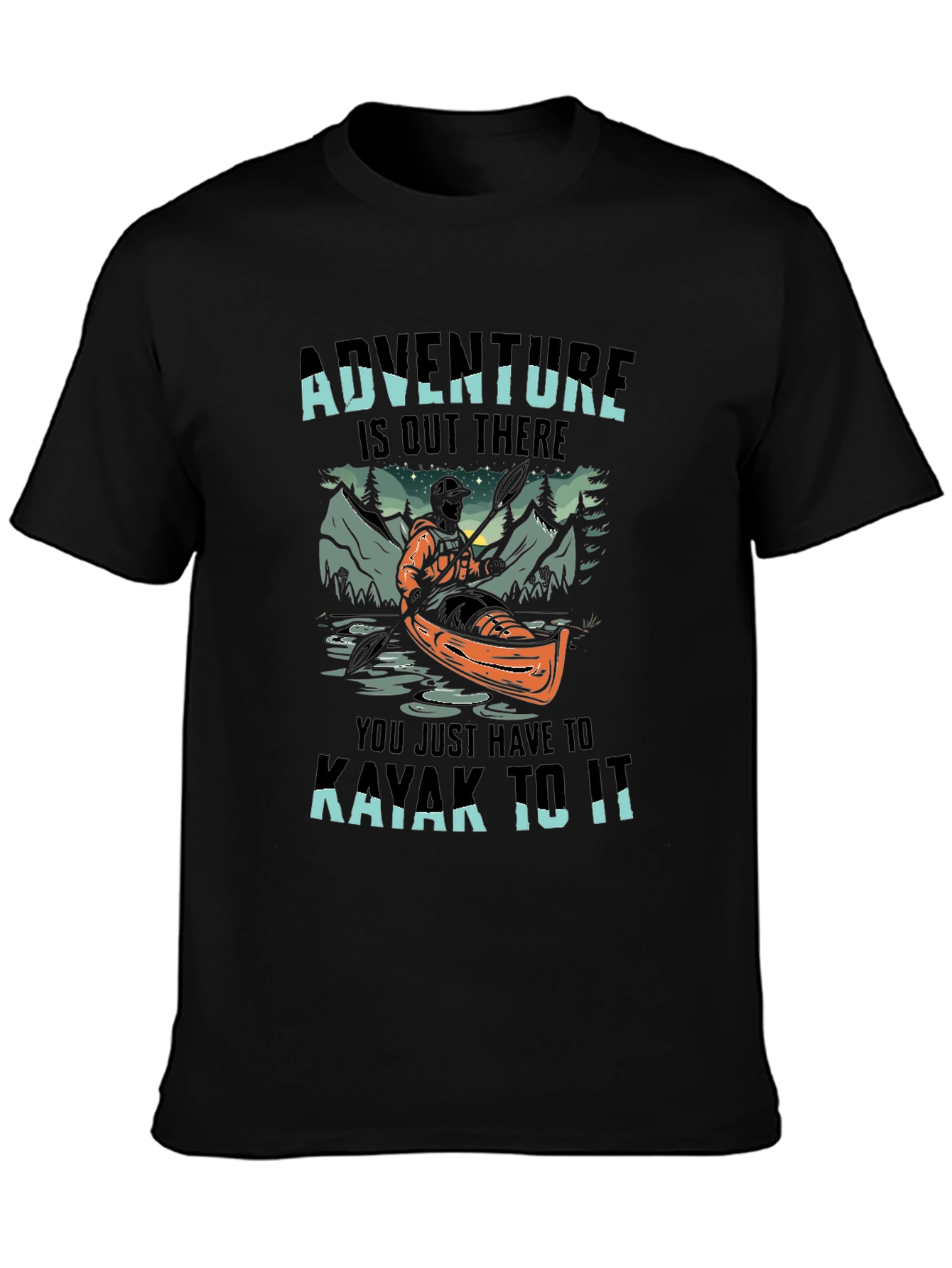 Black Adventure Kayak Graphic Tee - Explore Outdoors view 3
