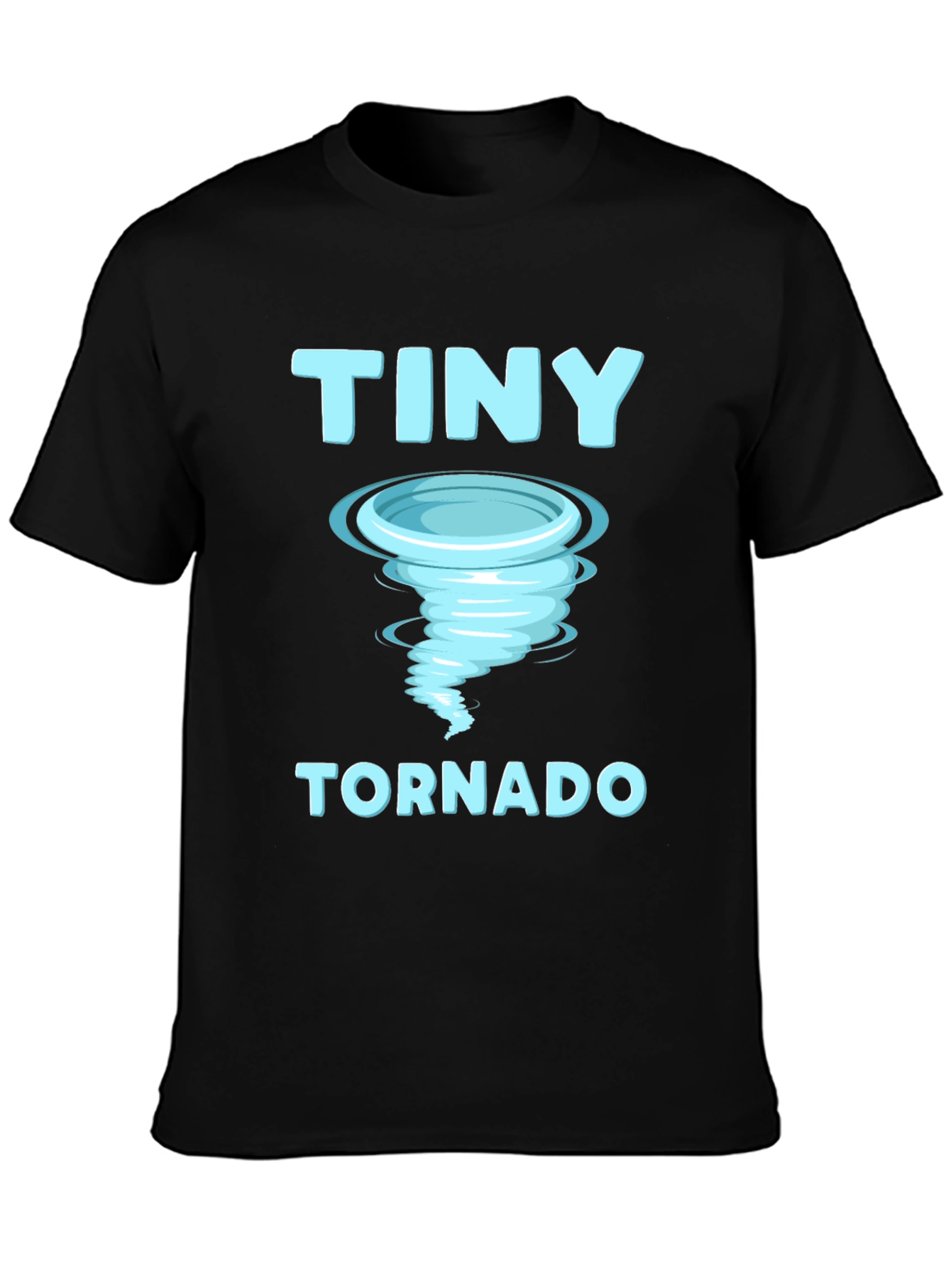 Black Tiny Tornado Graphic T-Shirt, Novelty Weather Tee view 3