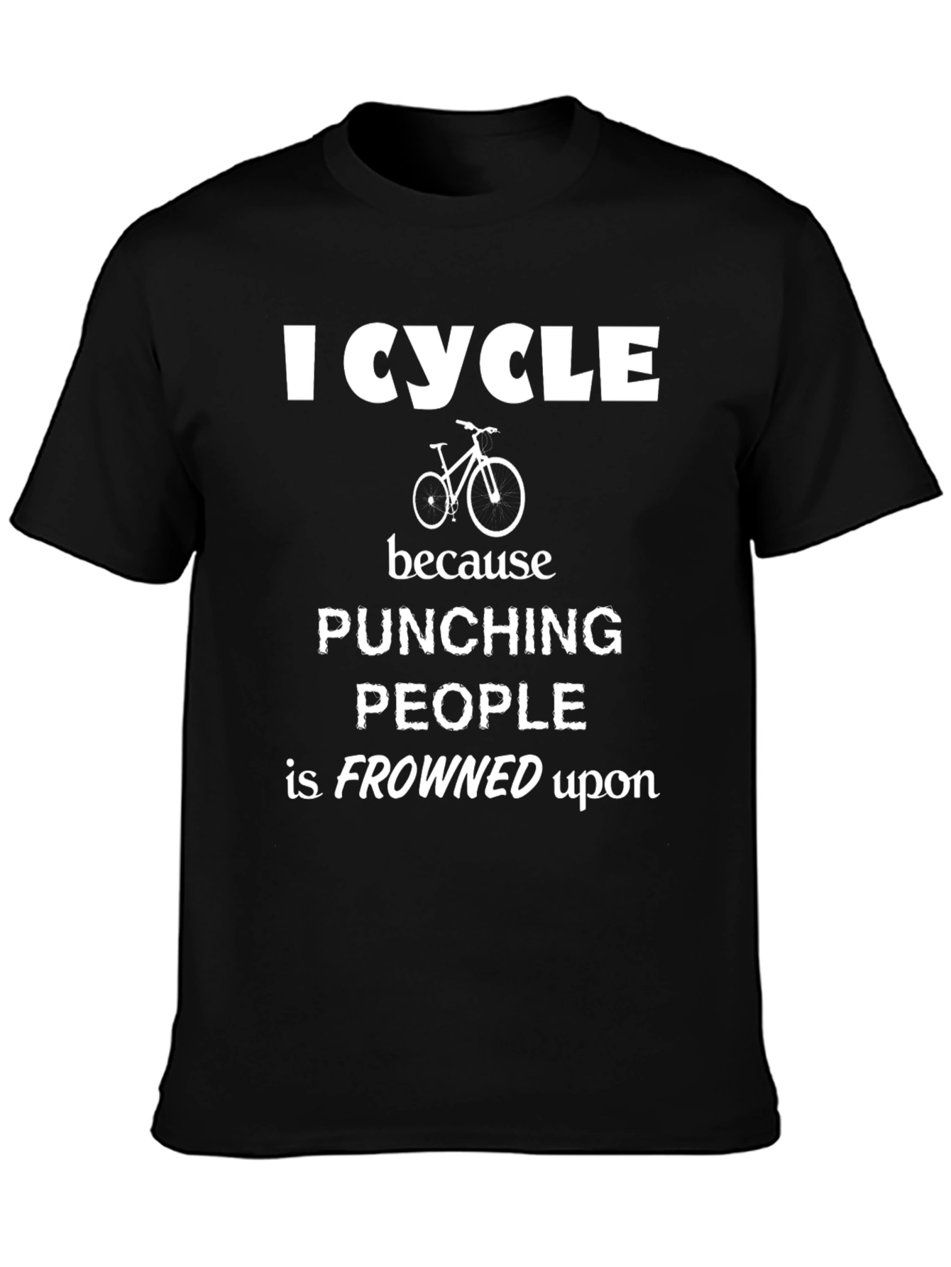 Black I Cycle T-Shirt Funny Biker Tee view 3