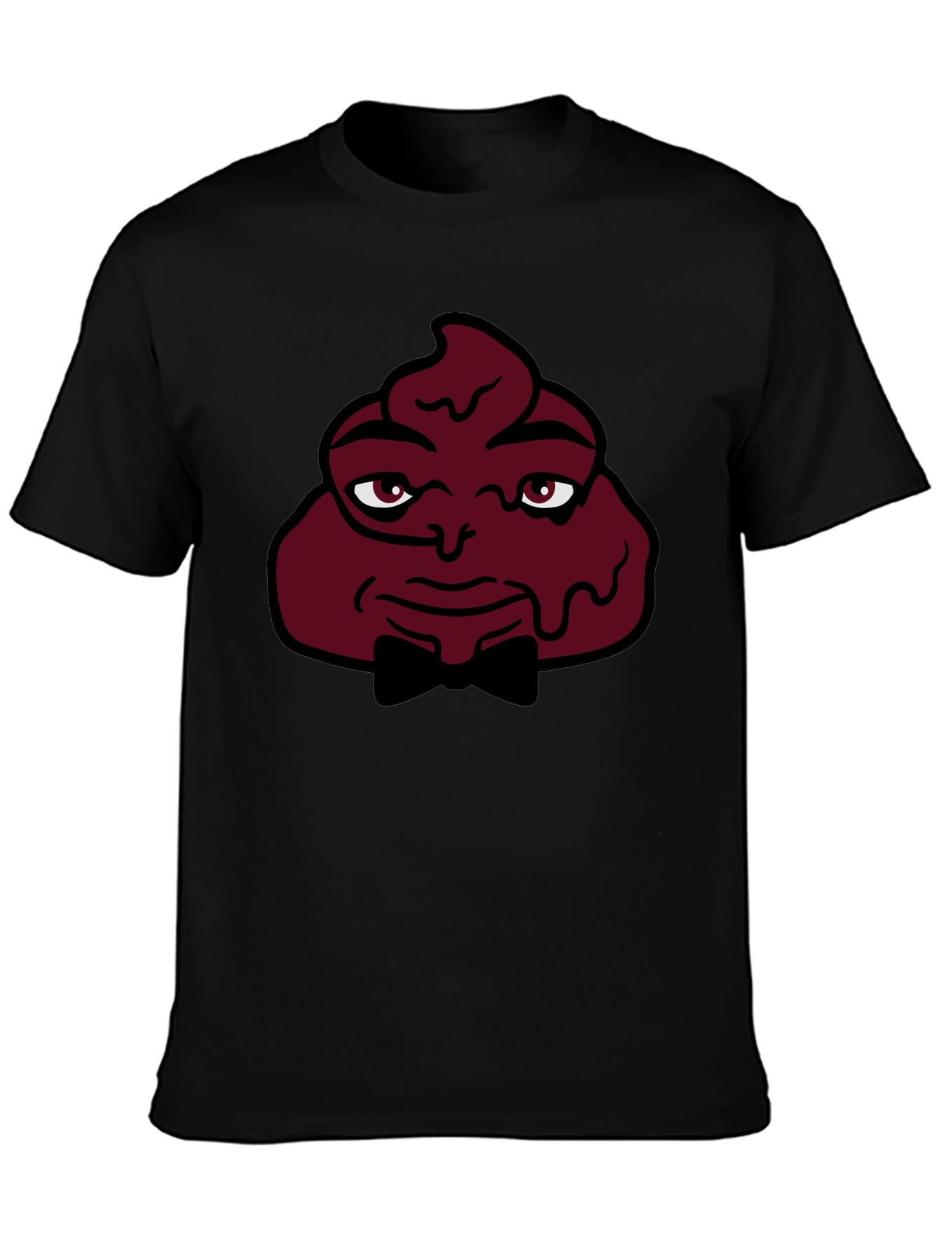 Black Funny Poop Emoji Man T-Shirt - Black view 3