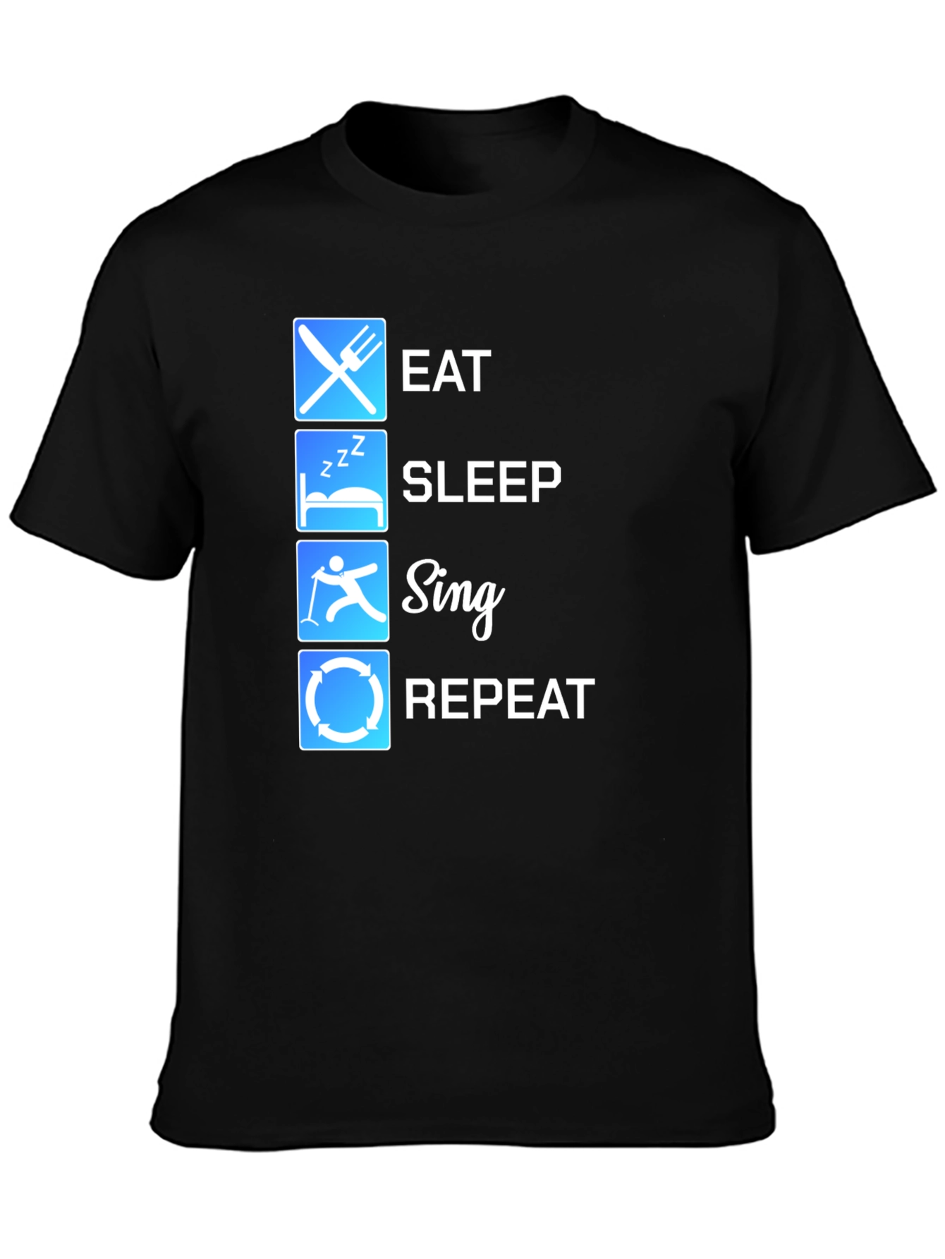 Black Eat Sleep Sing Repeat Graphic T-Shirt view 3