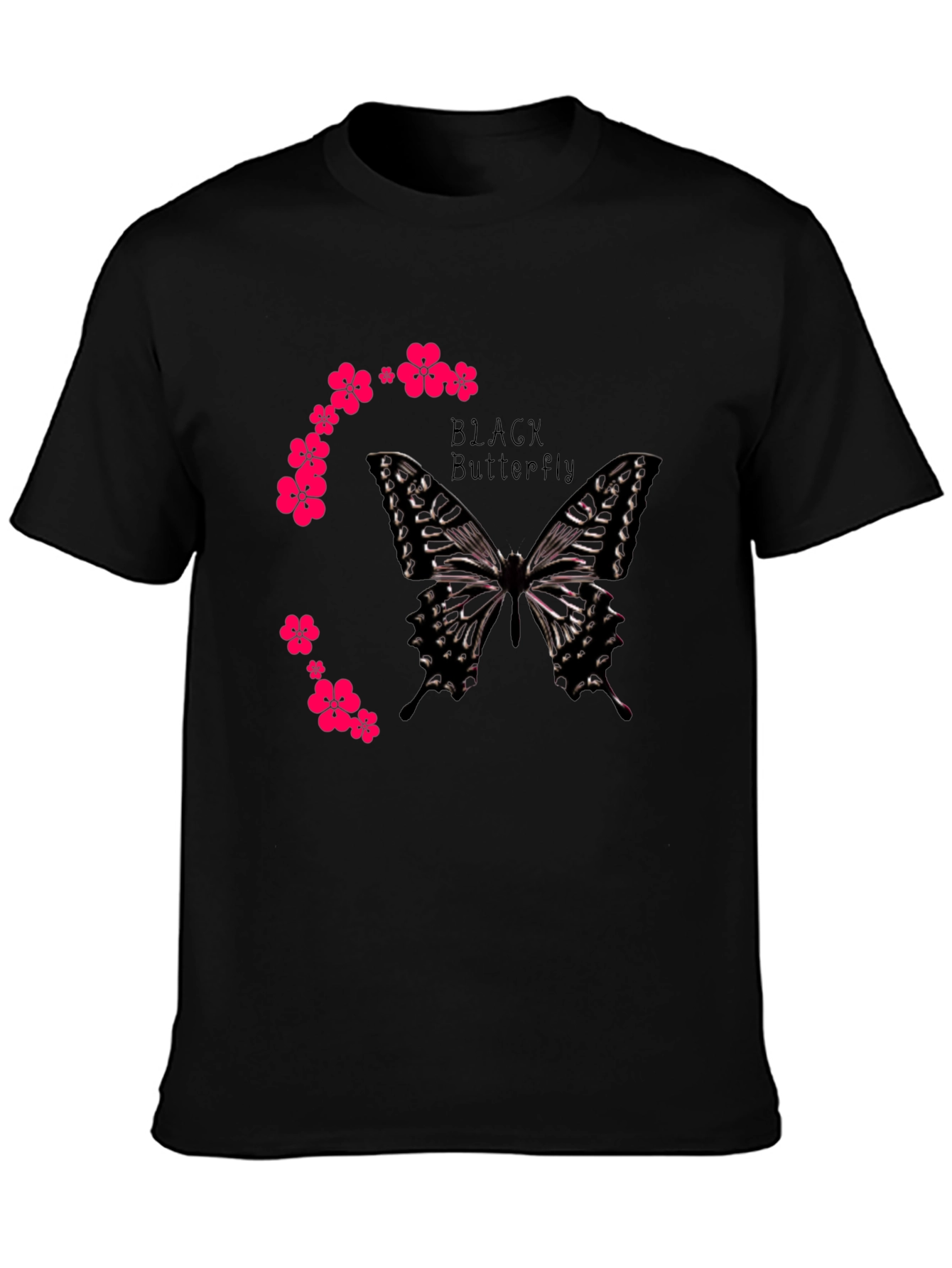 Black Black Butterfly Graphic Tee view 3