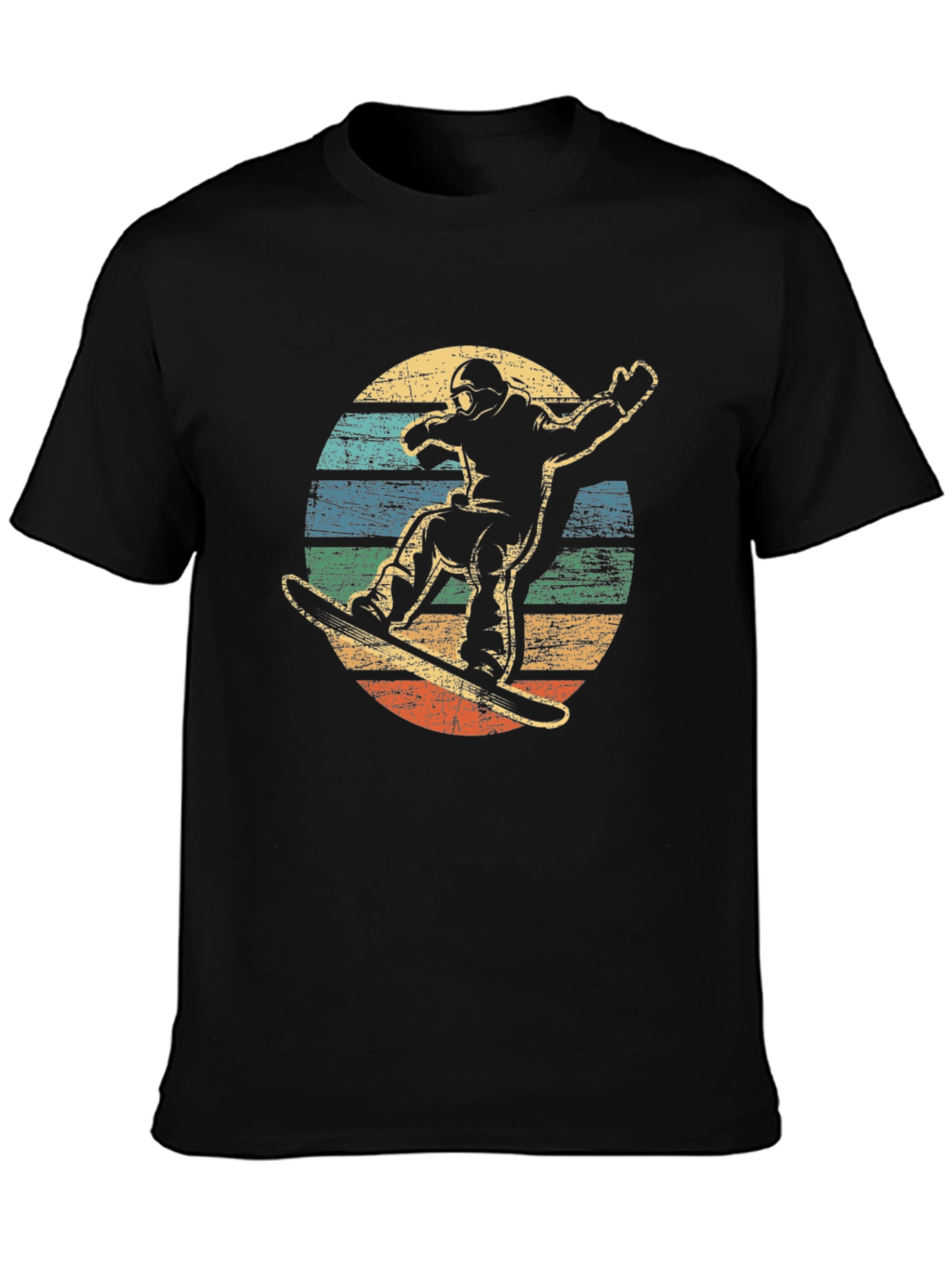 Black Retro Snowboarder Graphic Tee view 3
