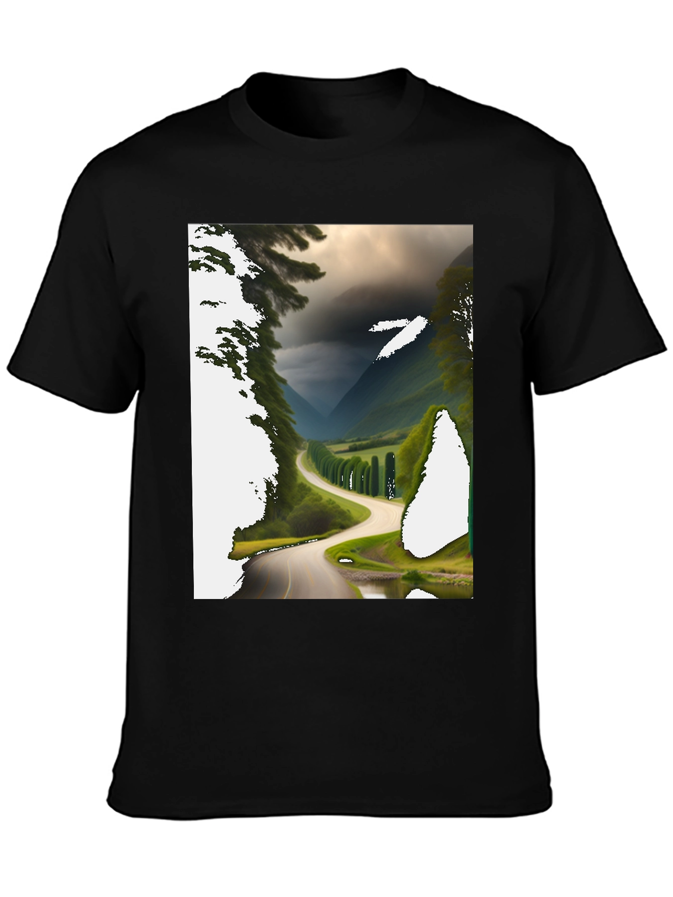 Black Scenic Route Graphic Tee - Black view 3