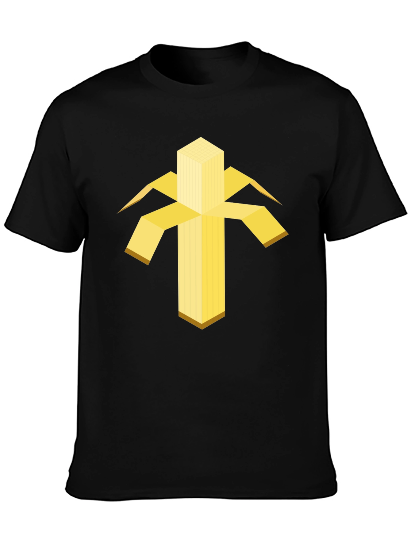 Black Geometric Banana Graphic Tee view 3